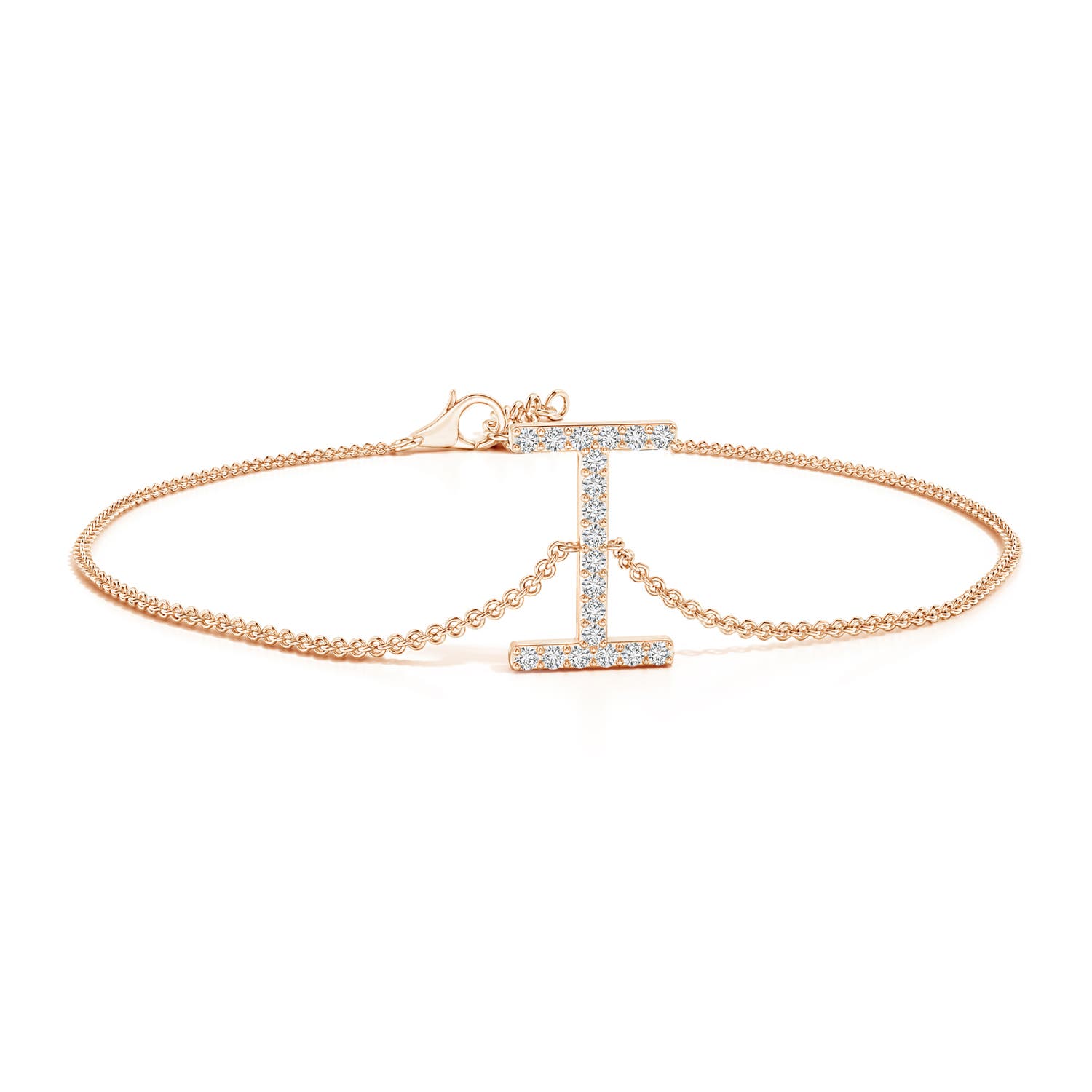 Prong-Set Diamond Capital I Initial Bracelet