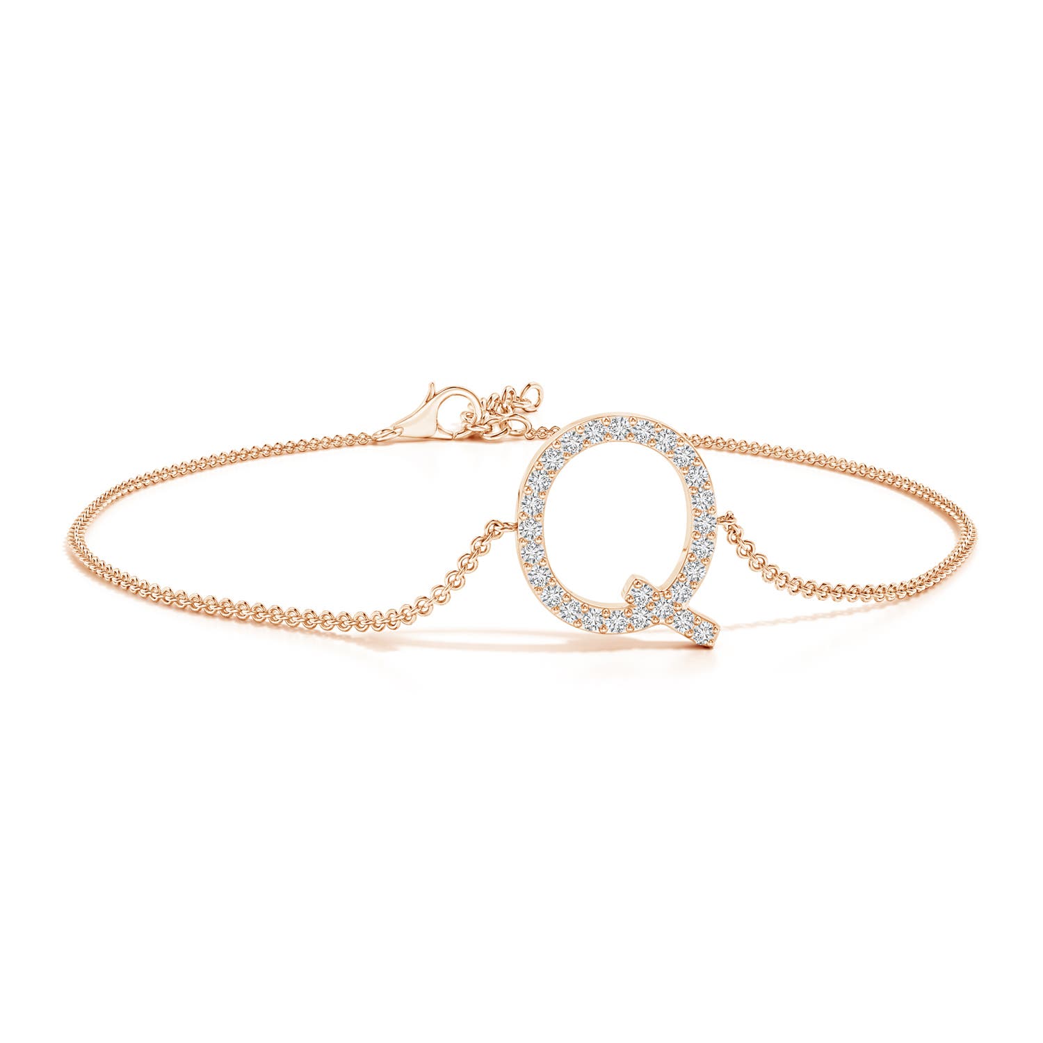 Prong-Set Diamond Capital Q Initial Bracelet