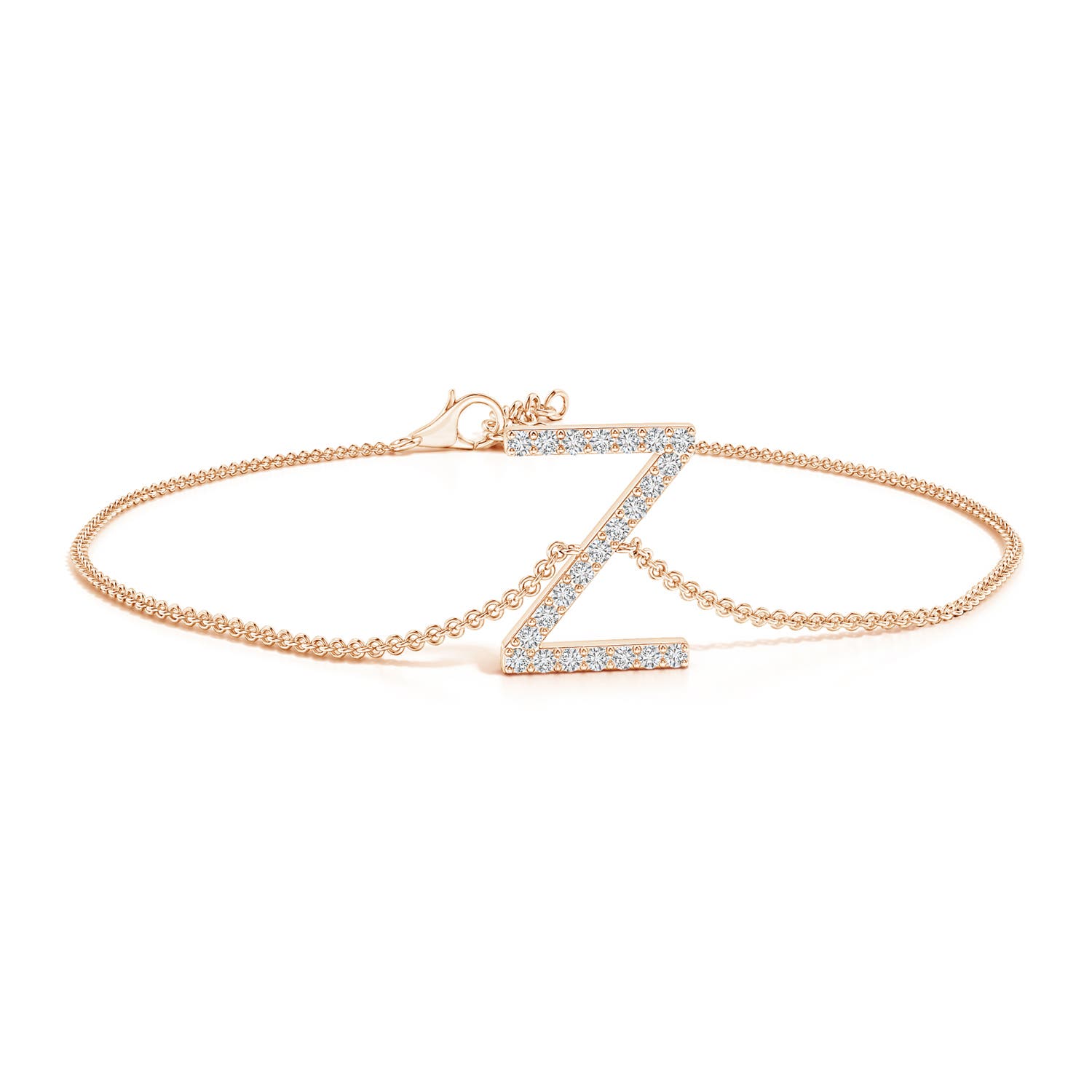 Prong-Set Diamond Capital Z Initial Bracelet