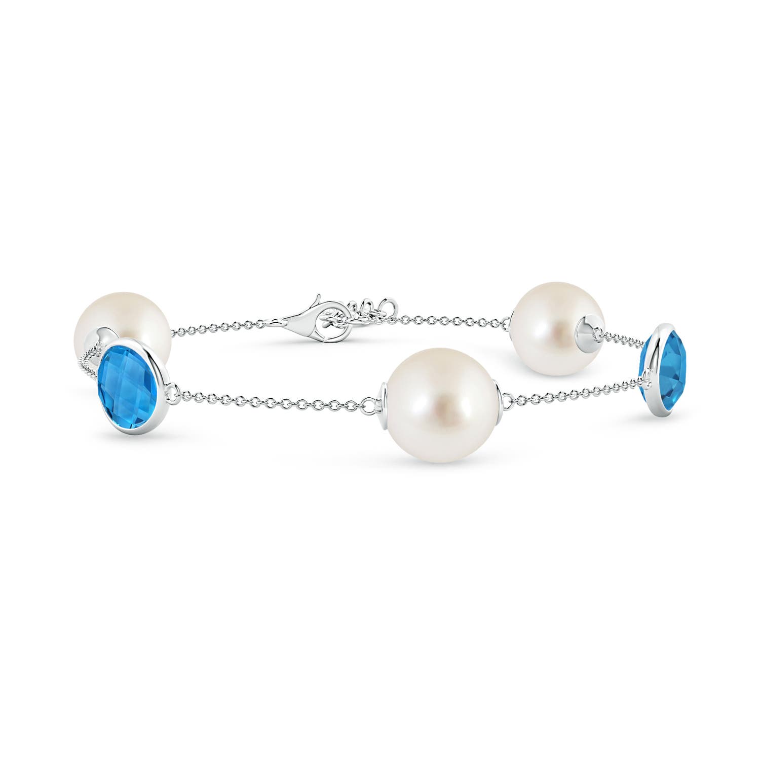 South Sea Pearl \u0026 Oval Swiss Blue Topaz 