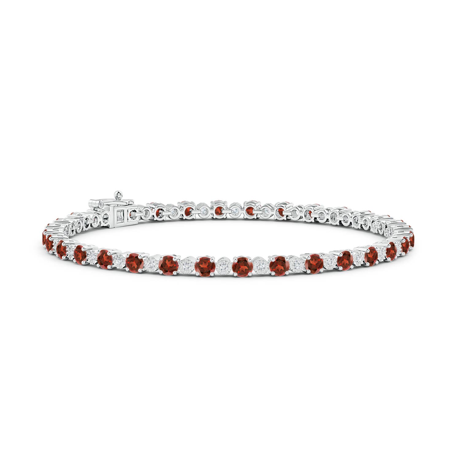 and Illusion Diamond Tennis Bracelet Angara