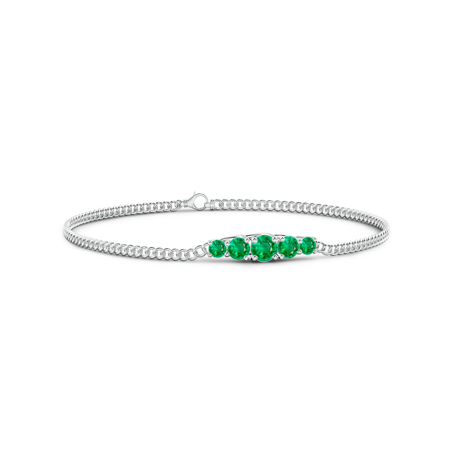 Graduated Emerald Bar Bracelet Angara