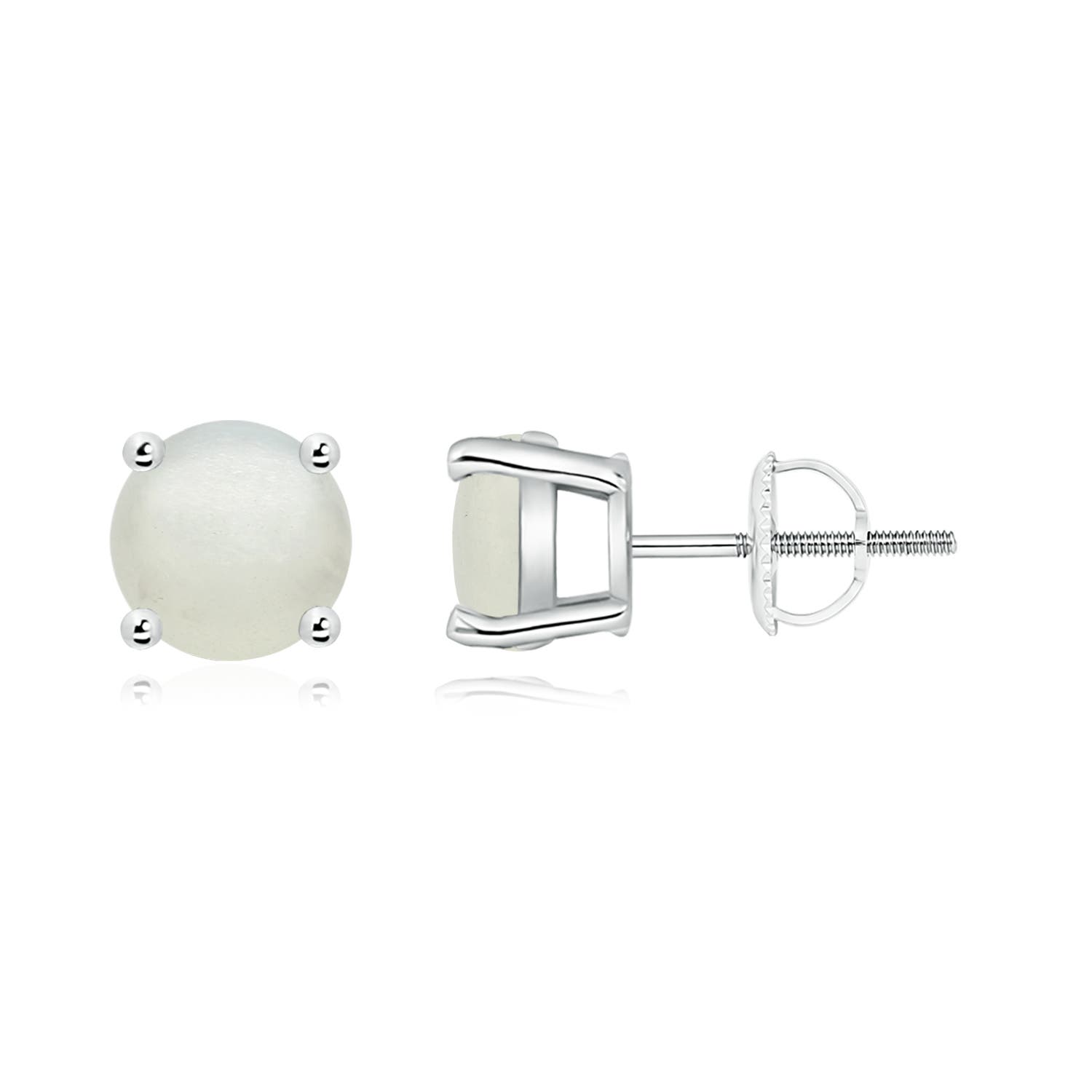 Basket-Set Round Moonstone Studs