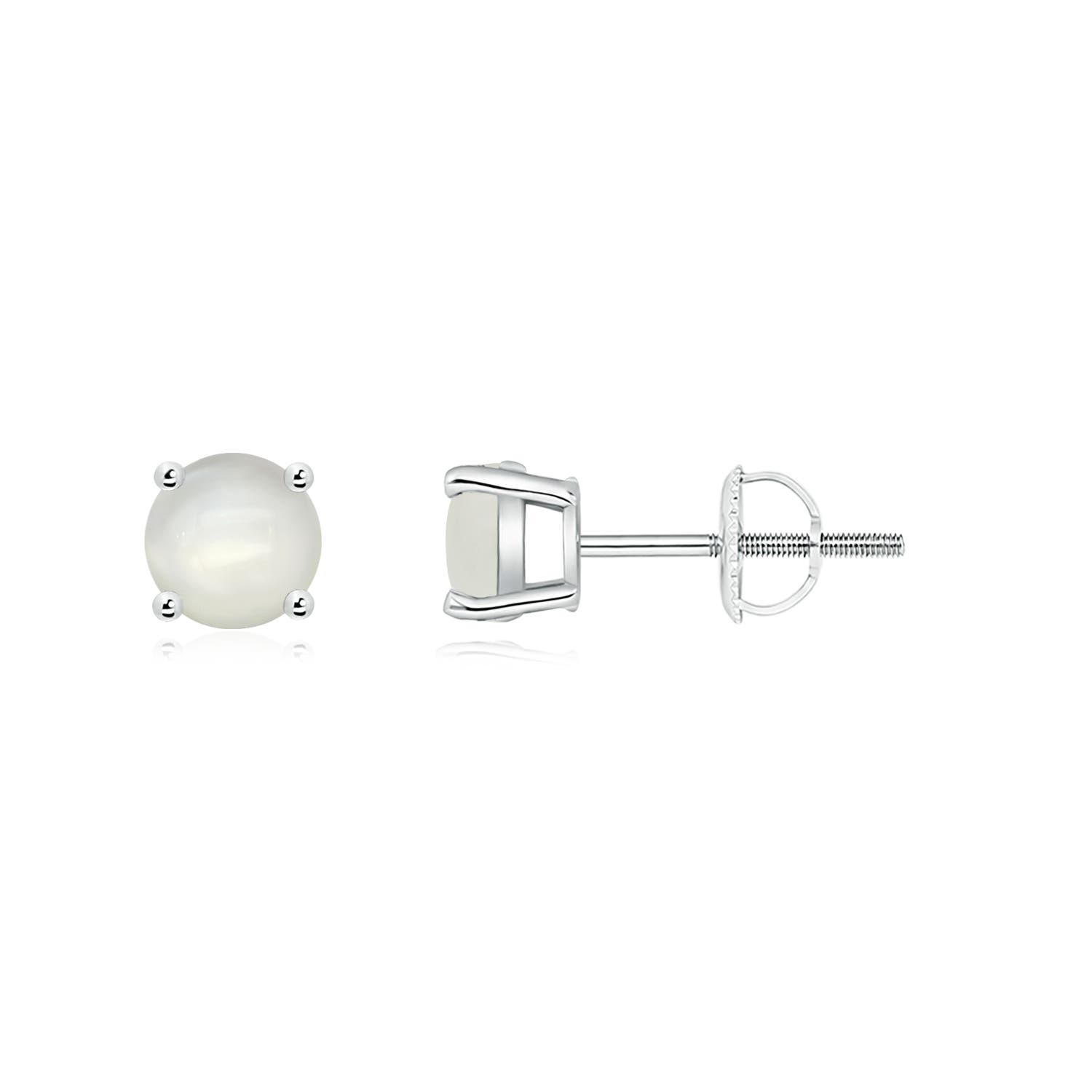 Basket-Set Round Moonstone Studs