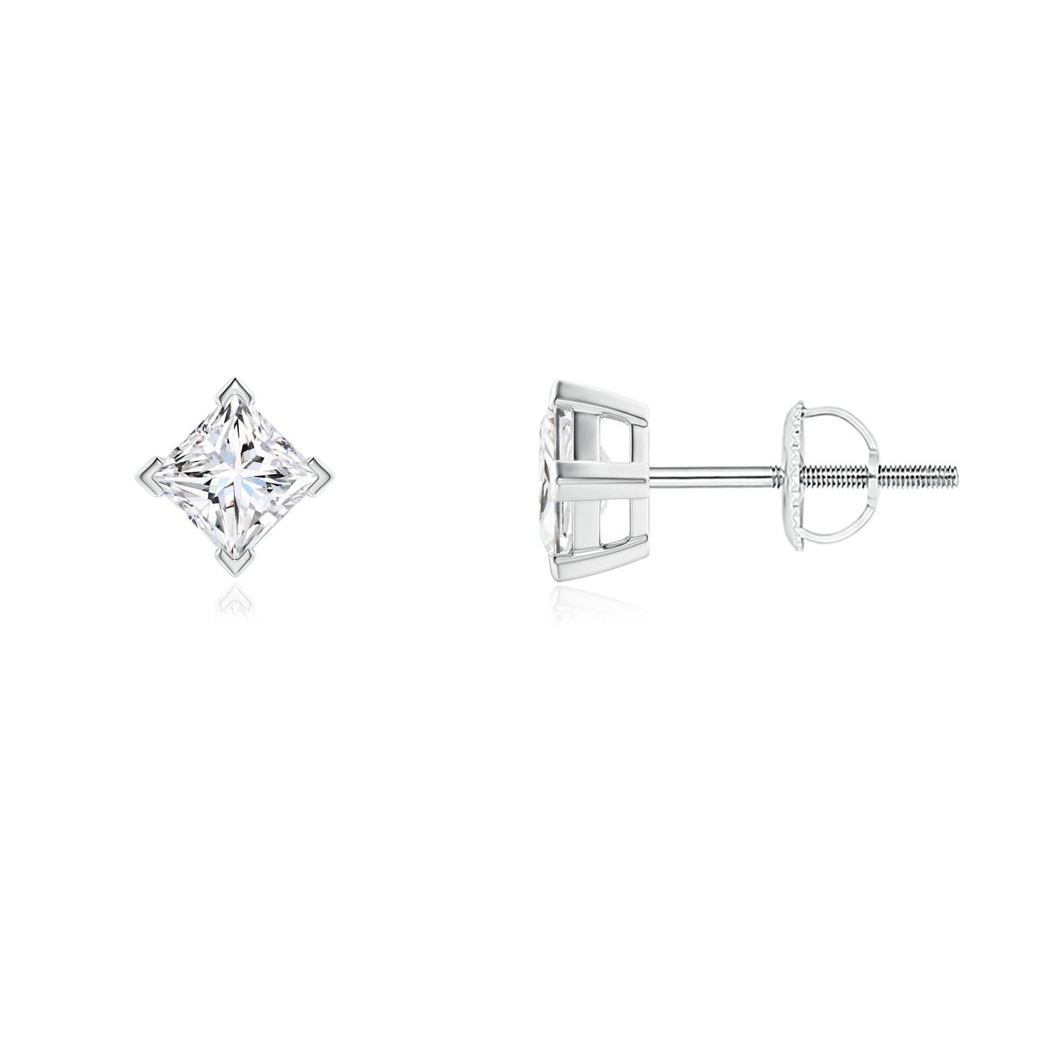 Princess-Cut Diamond Stud Earrings