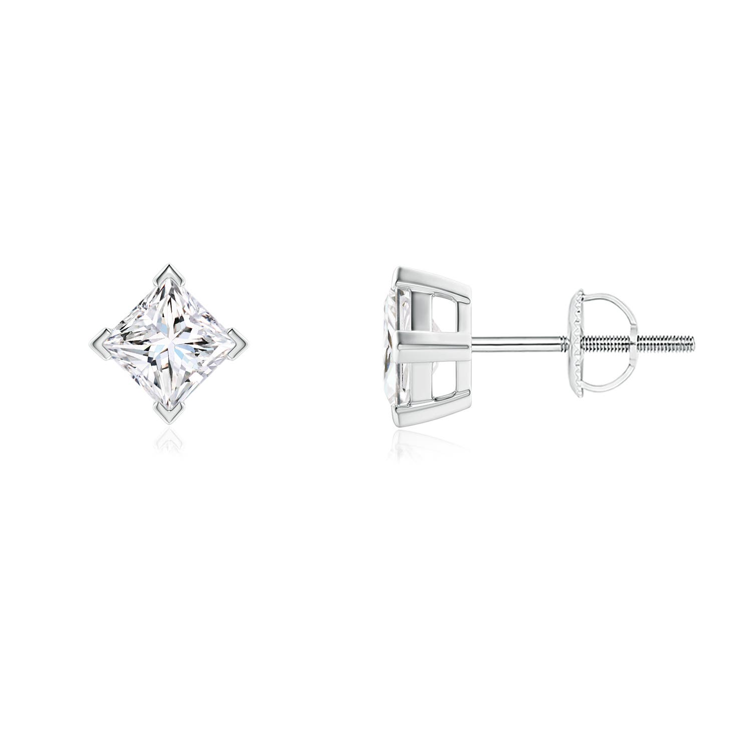 Princess-Cut Diamond Stud Earrings