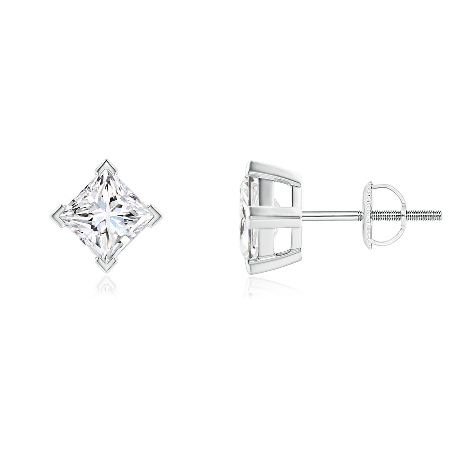 Princess-Cut Diamond Stud Earrings