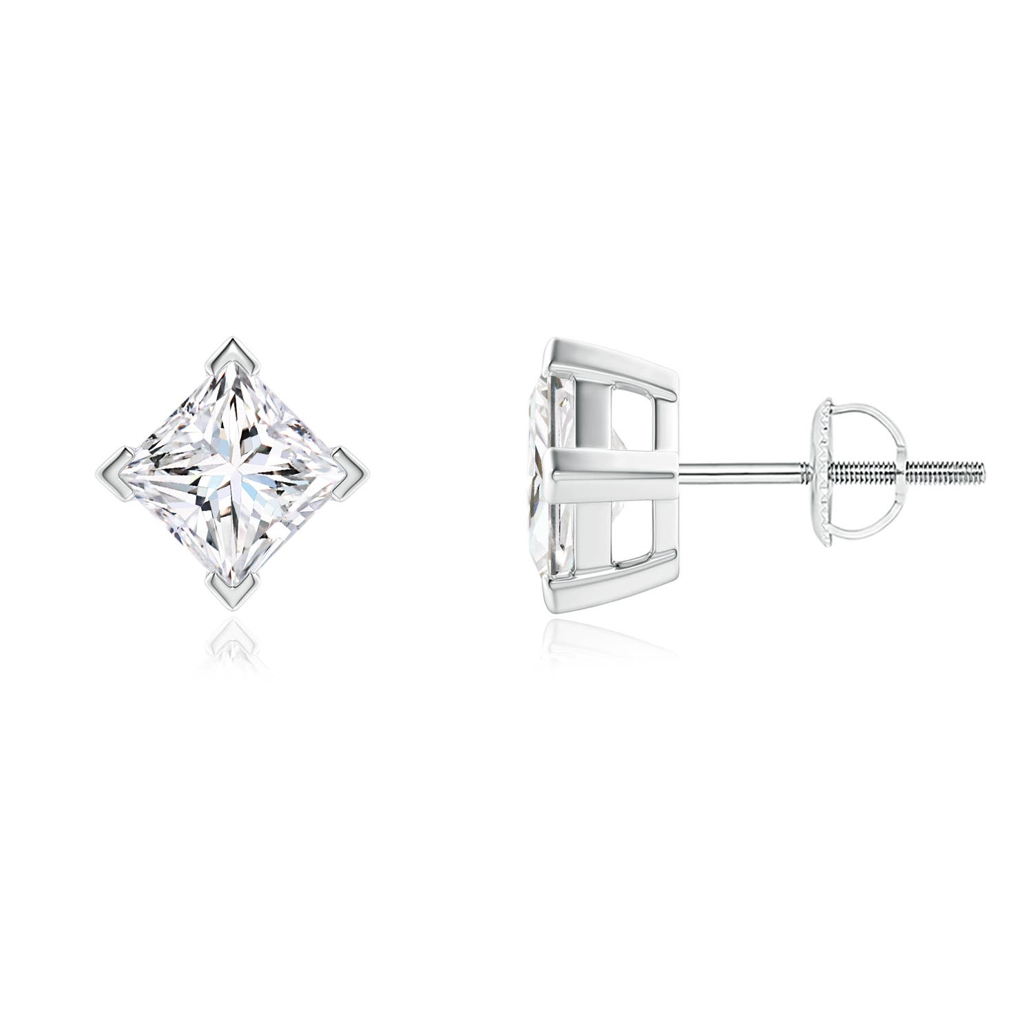 Princess-Cut Diamond Stud Earrings