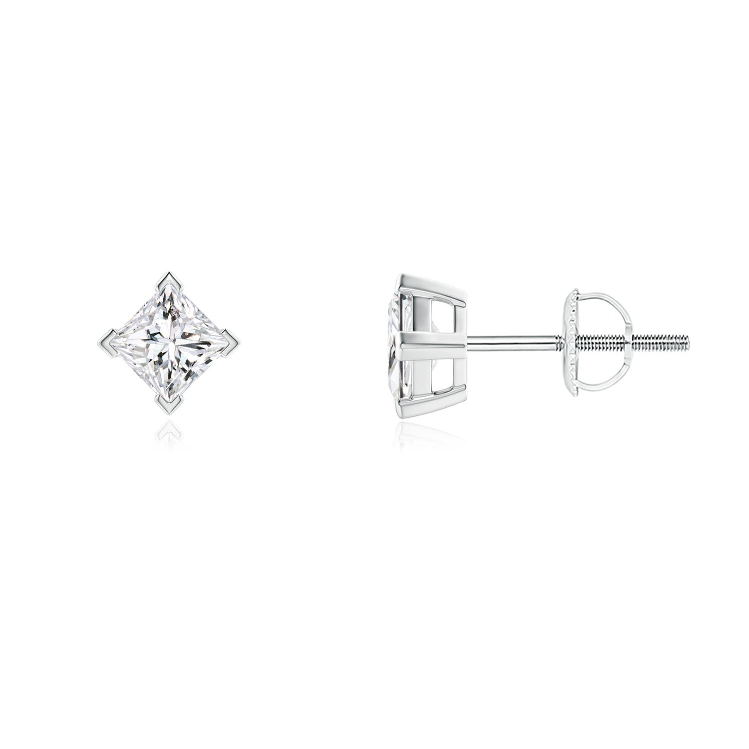 Princess-Cut Diamond Stud Earrings
