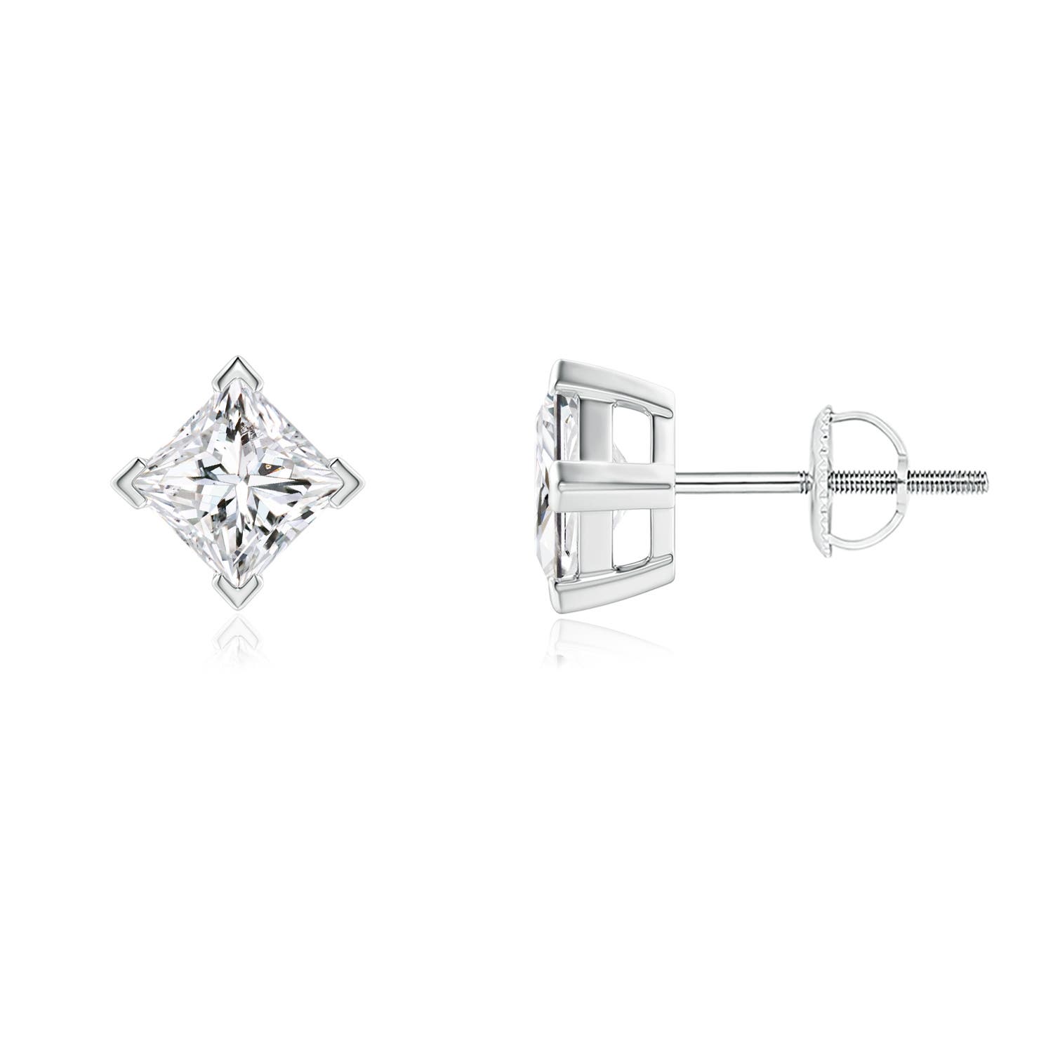 Princess-Cut Diamond Stud Earrings