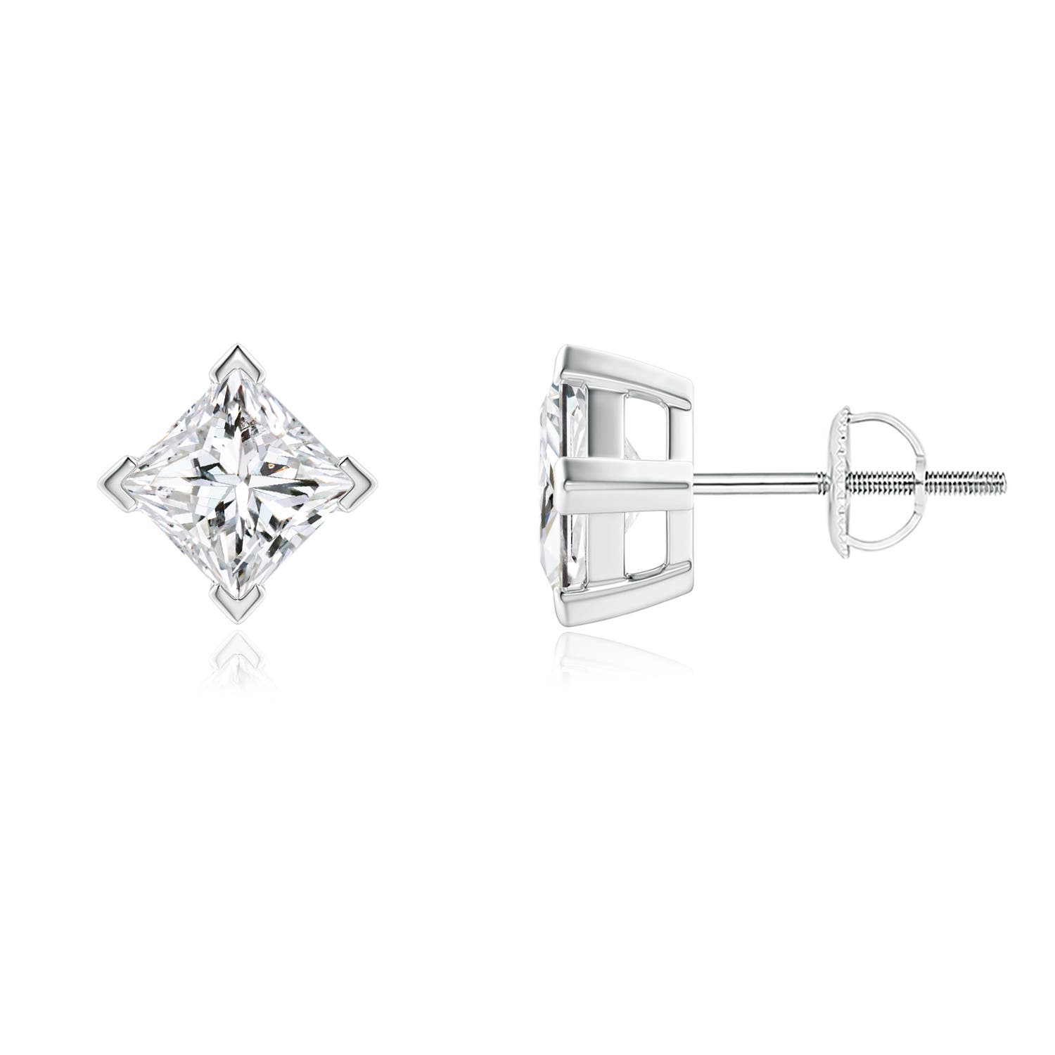 Princess-Cut Diamond Stud Earrings
