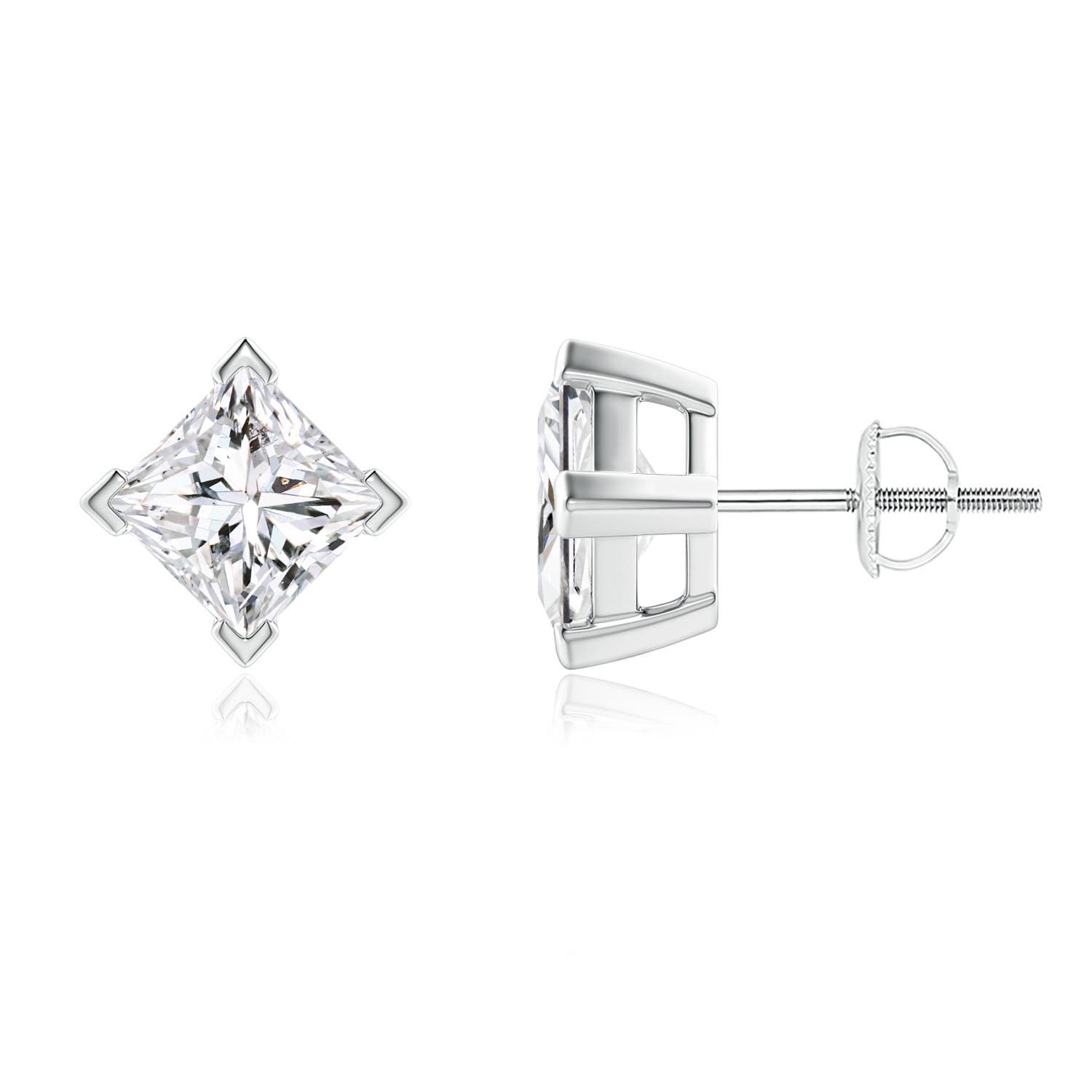 Princess-Cut Diamond Stud Earrings