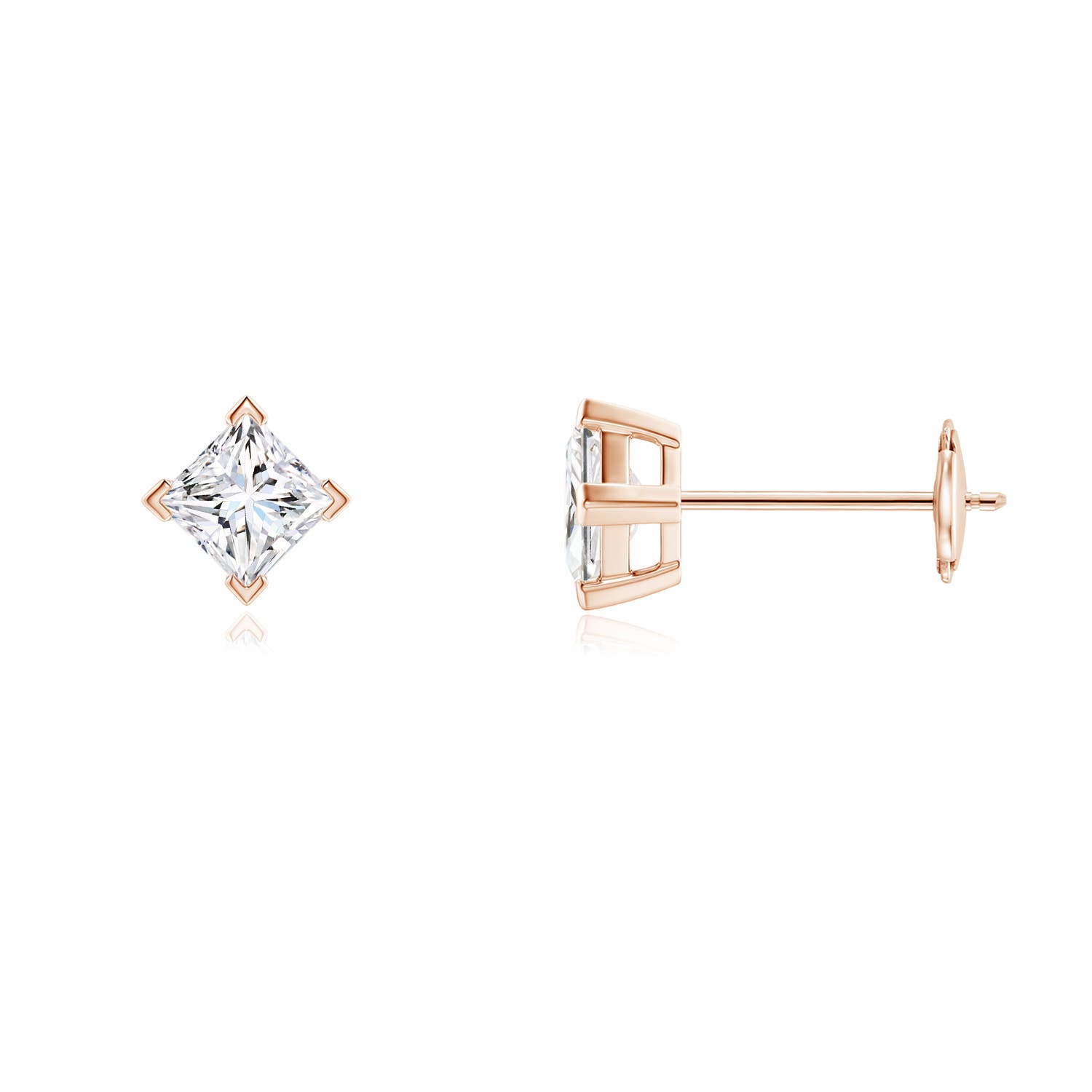 Princess-Cut Diamond Stud Earrings
