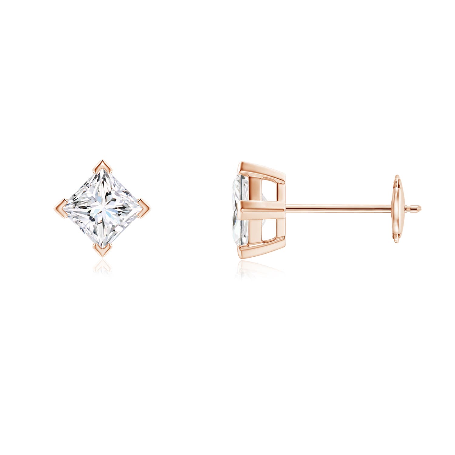 Princess-Cut Diamond Stud Earrings