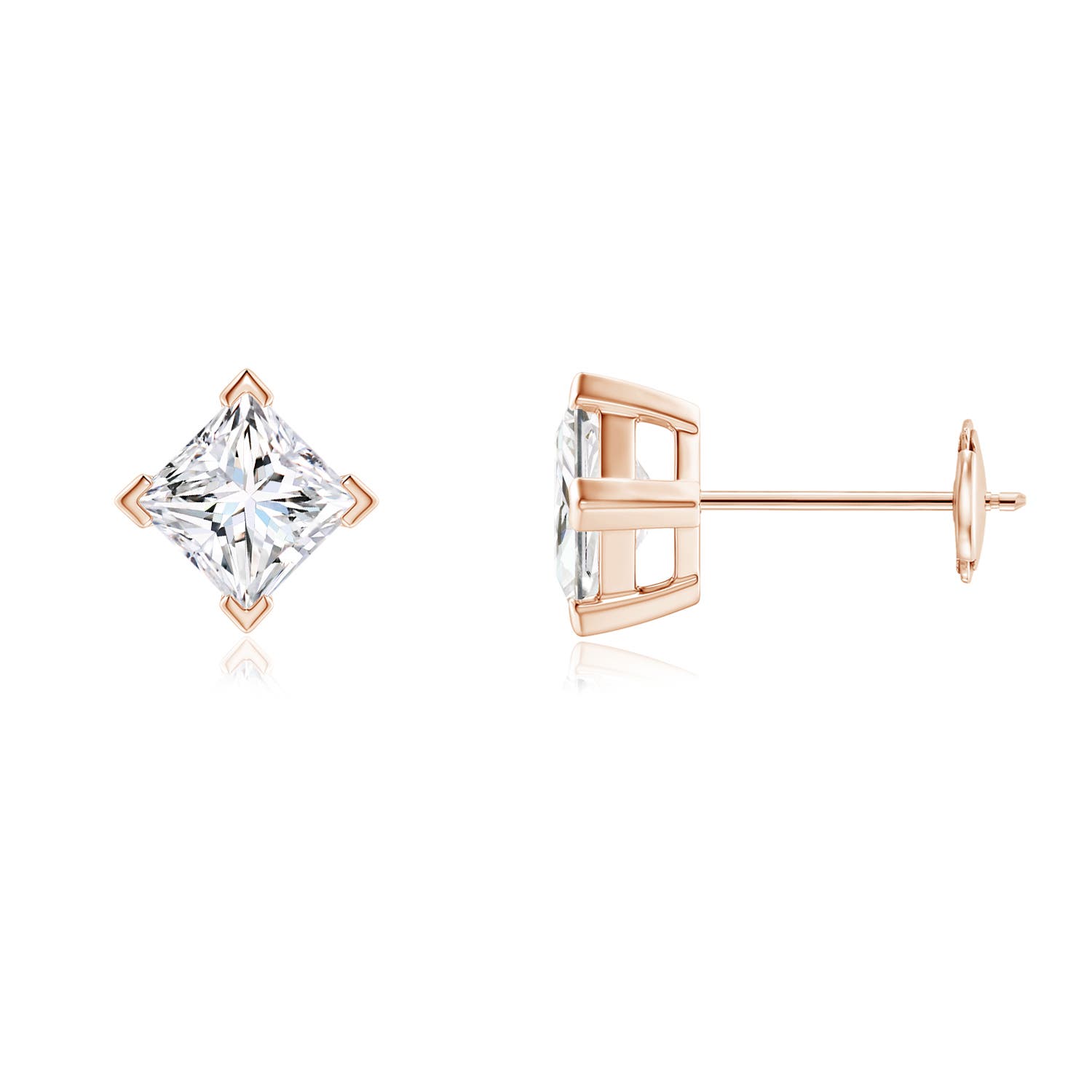 Princess-Cut Diamond Stud Earrings