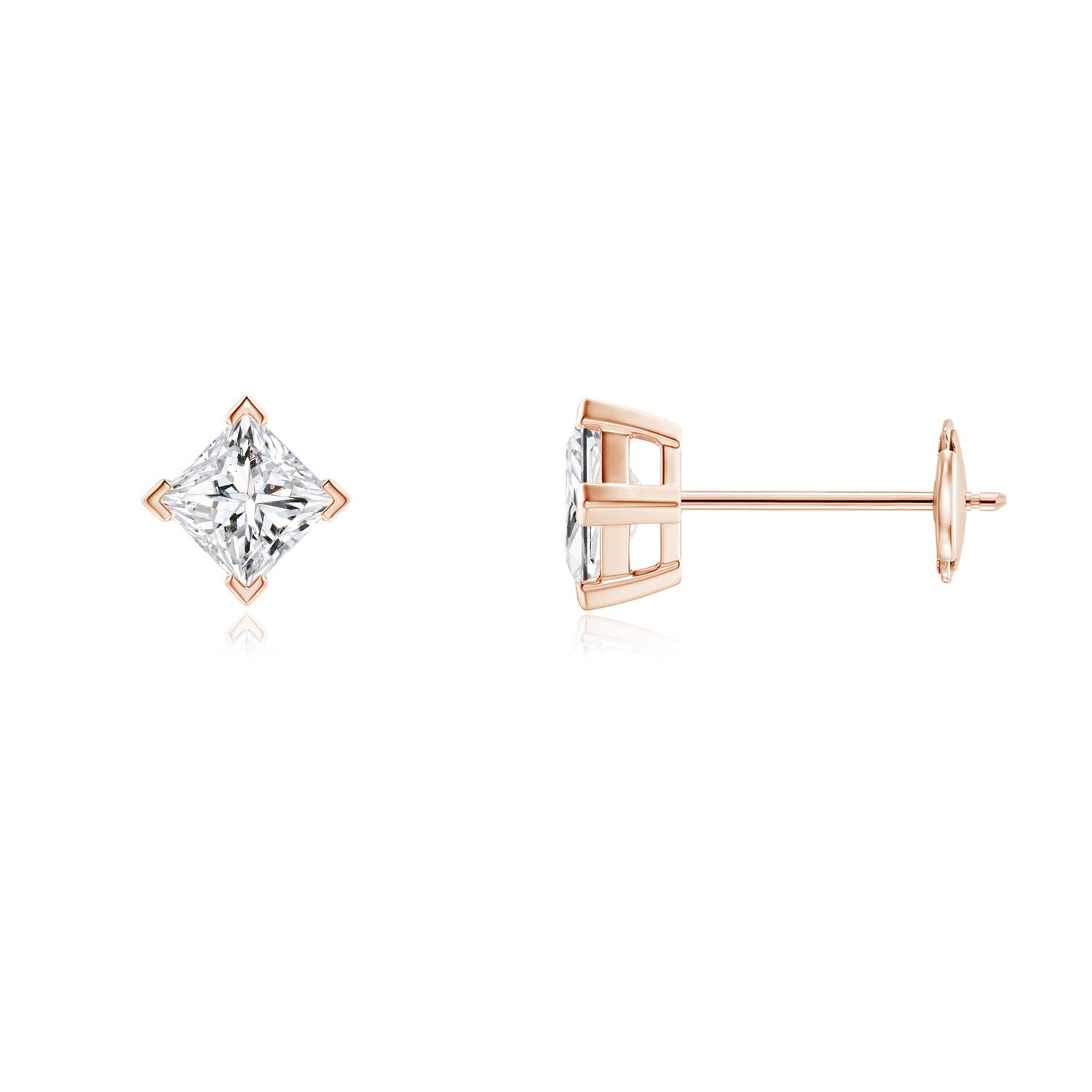 Princess-Cut Diamond Stud Earrings