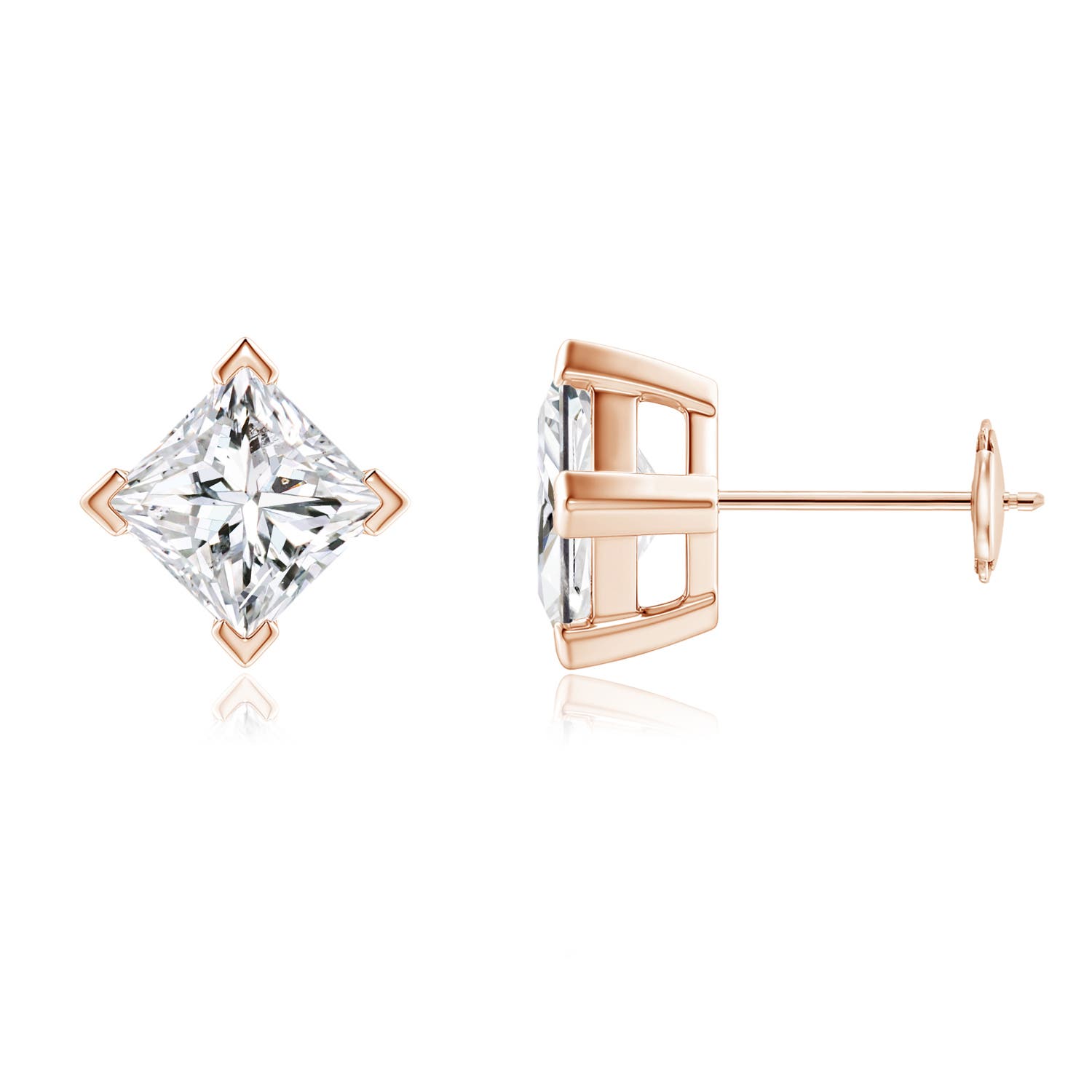 Princess-Cut Diamond Stud Earrings