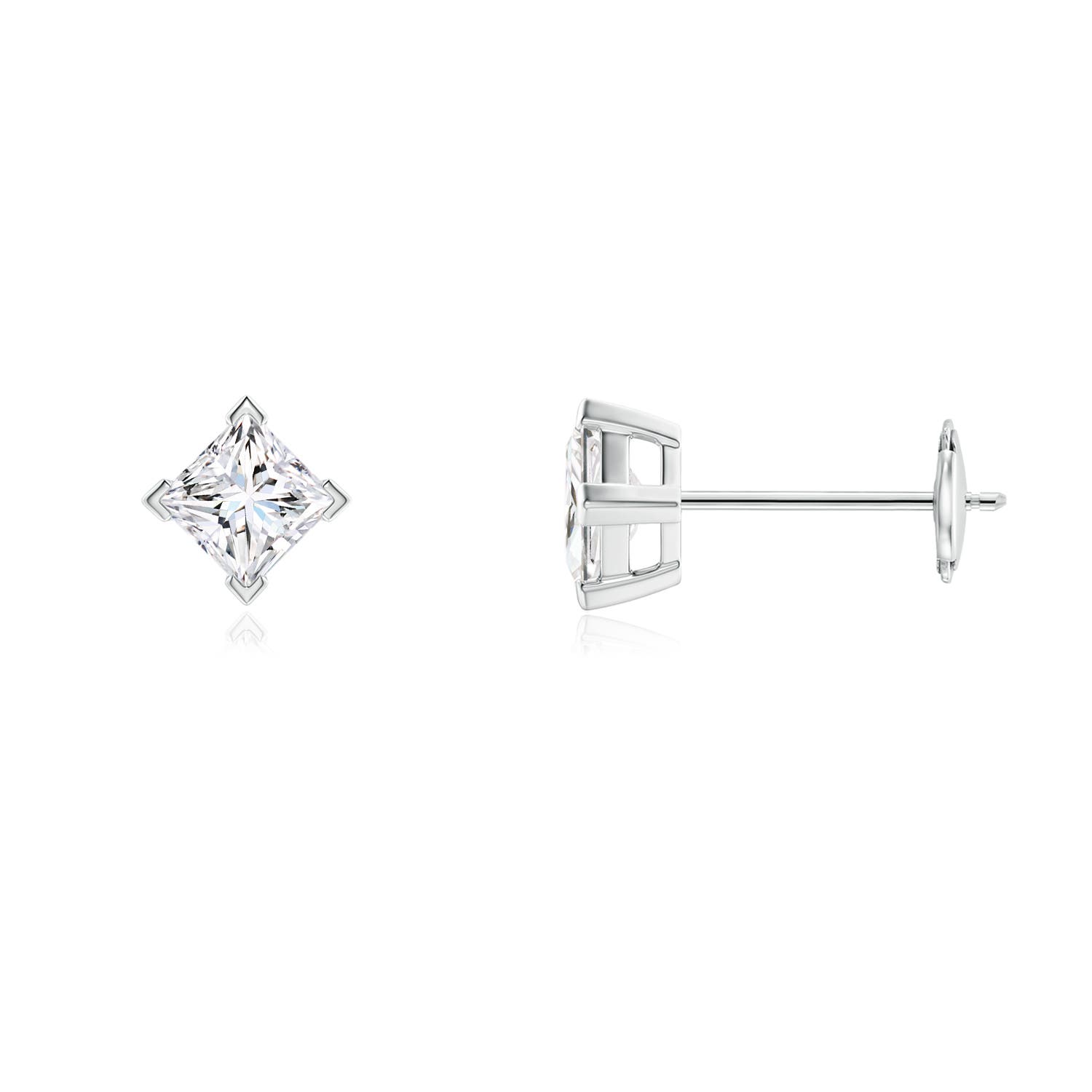 Princess-Cut Diamond Stud Earrings