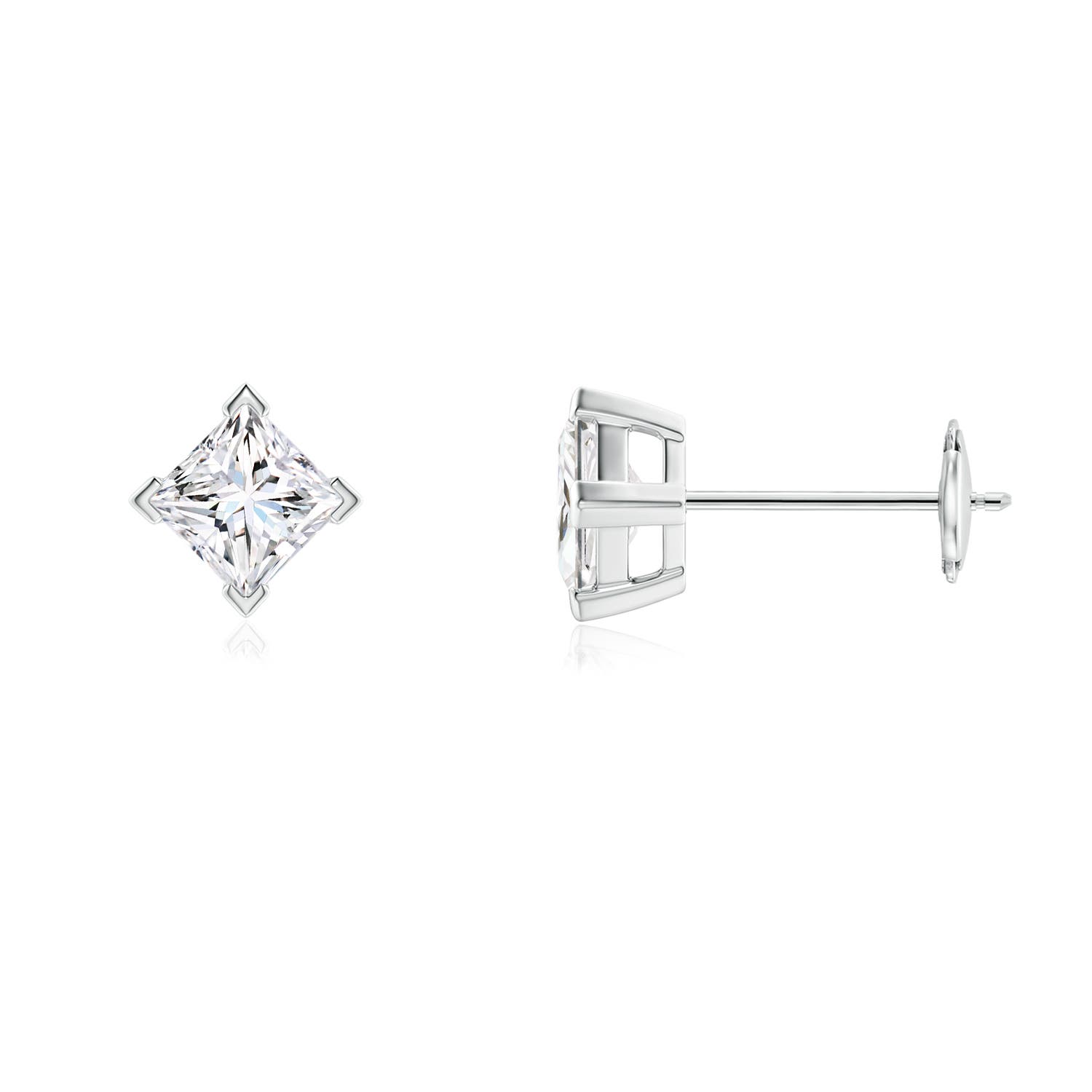 Princess-Cut Diamond Stud Earrings