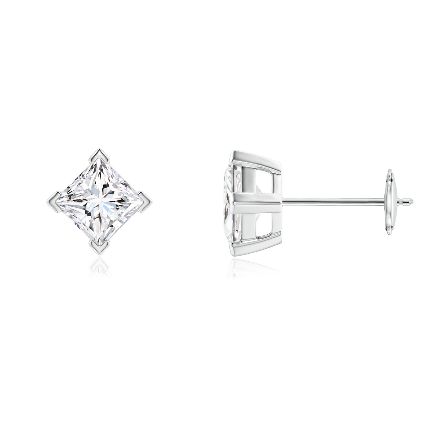Princess-Cut Diamond Stud Earrings