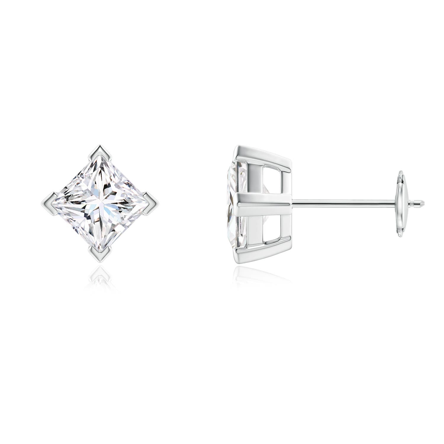 Princess-Cut Diamond Stud Earrings