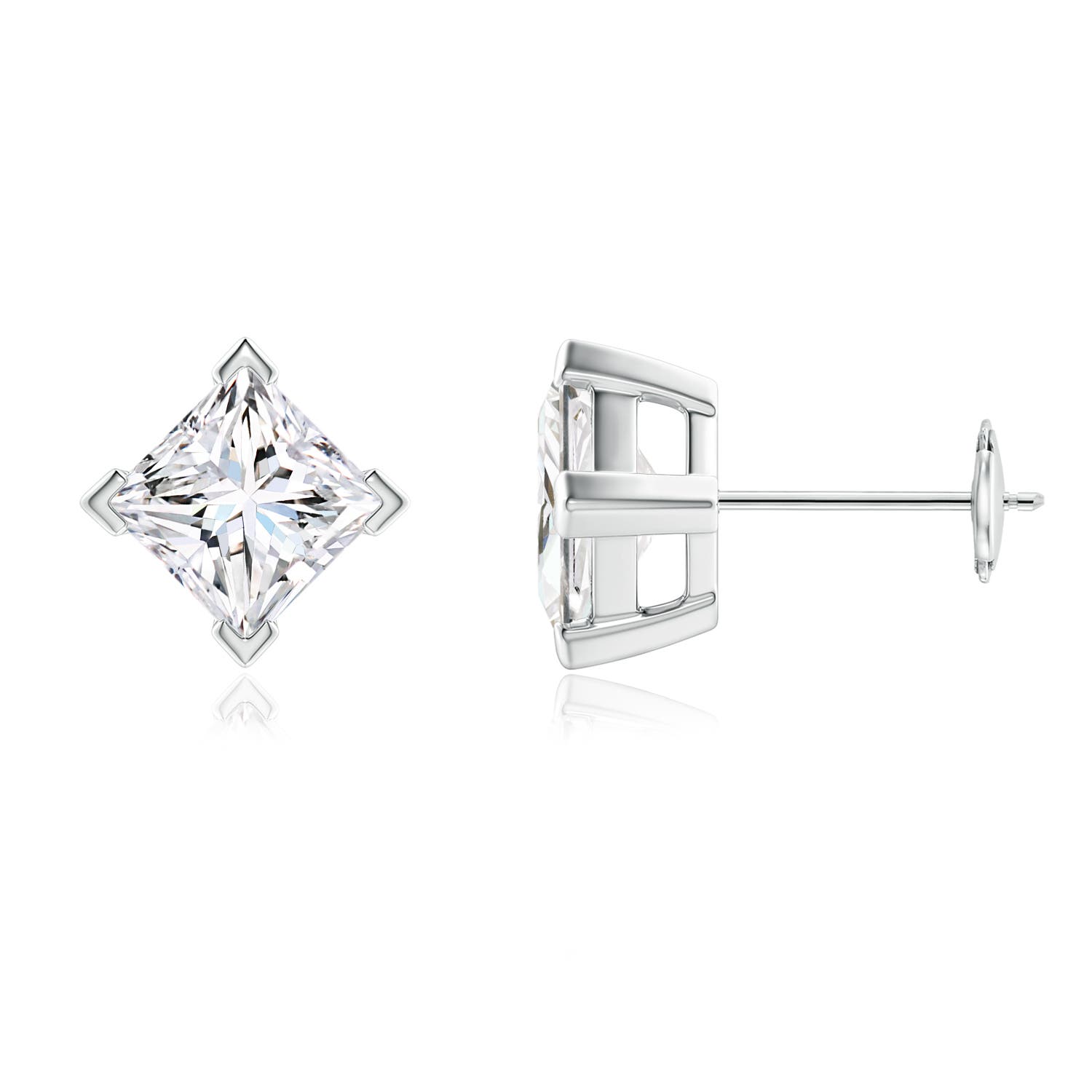 Princess-Cut Diamond Stud Earrings
