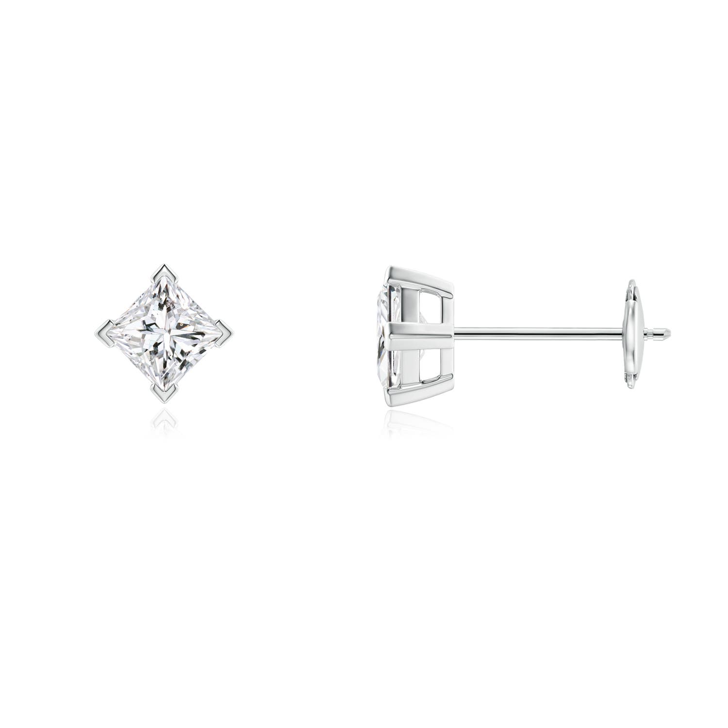 Princess-Cut Diamond Stud Earrings