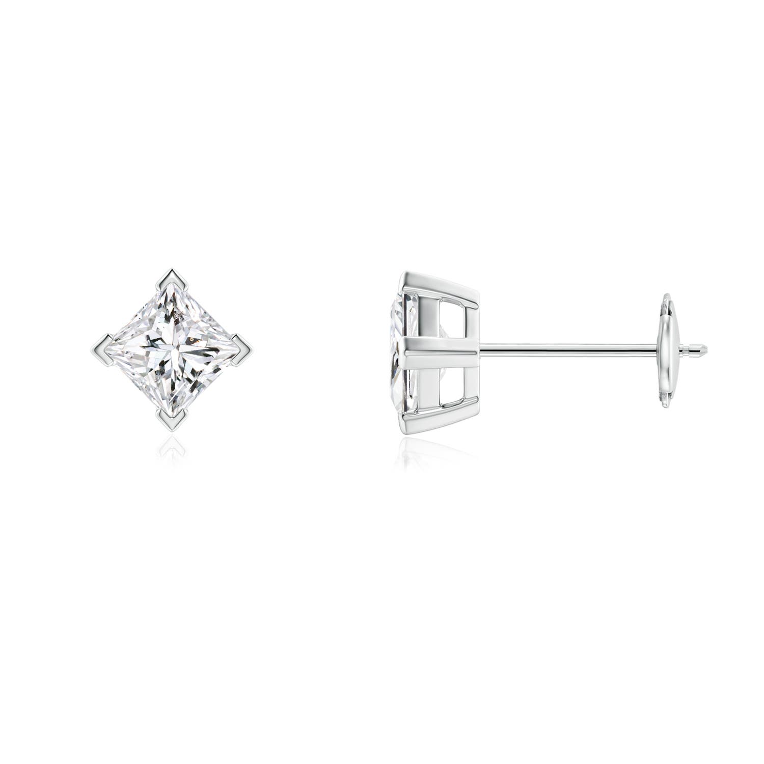 Princess-Cut Diamond Stud Earrings