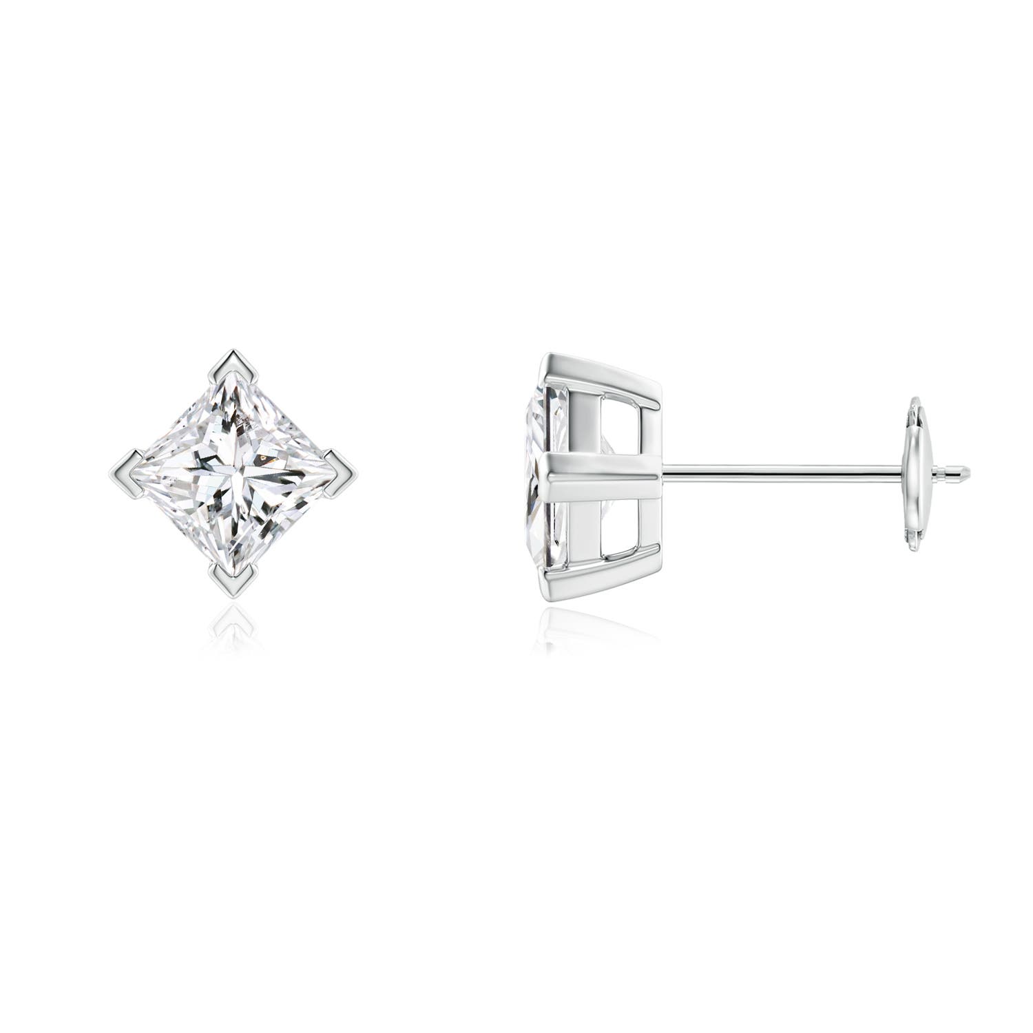 Princess-Cut Diamond Stud Earrings