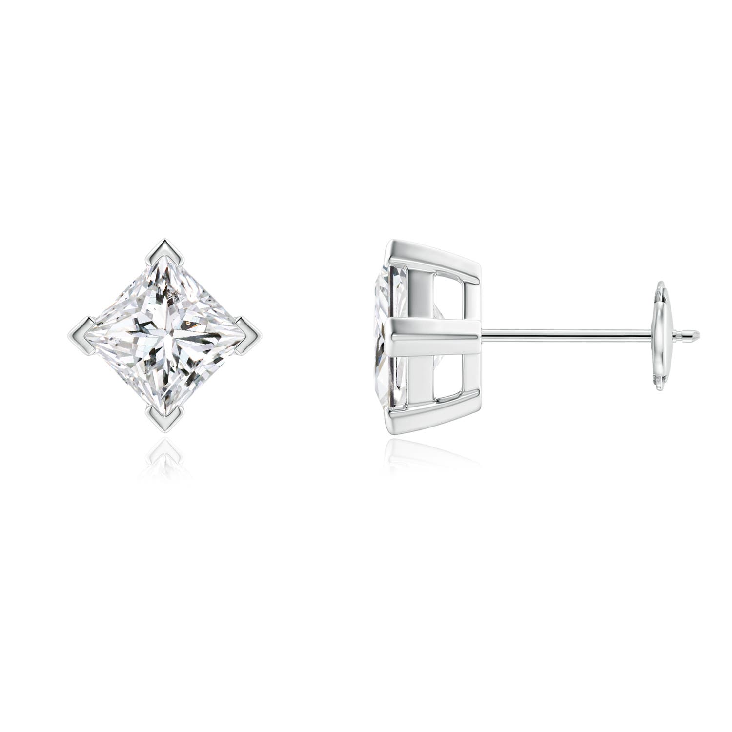 Princess-Cut Diamond Stud Earrings