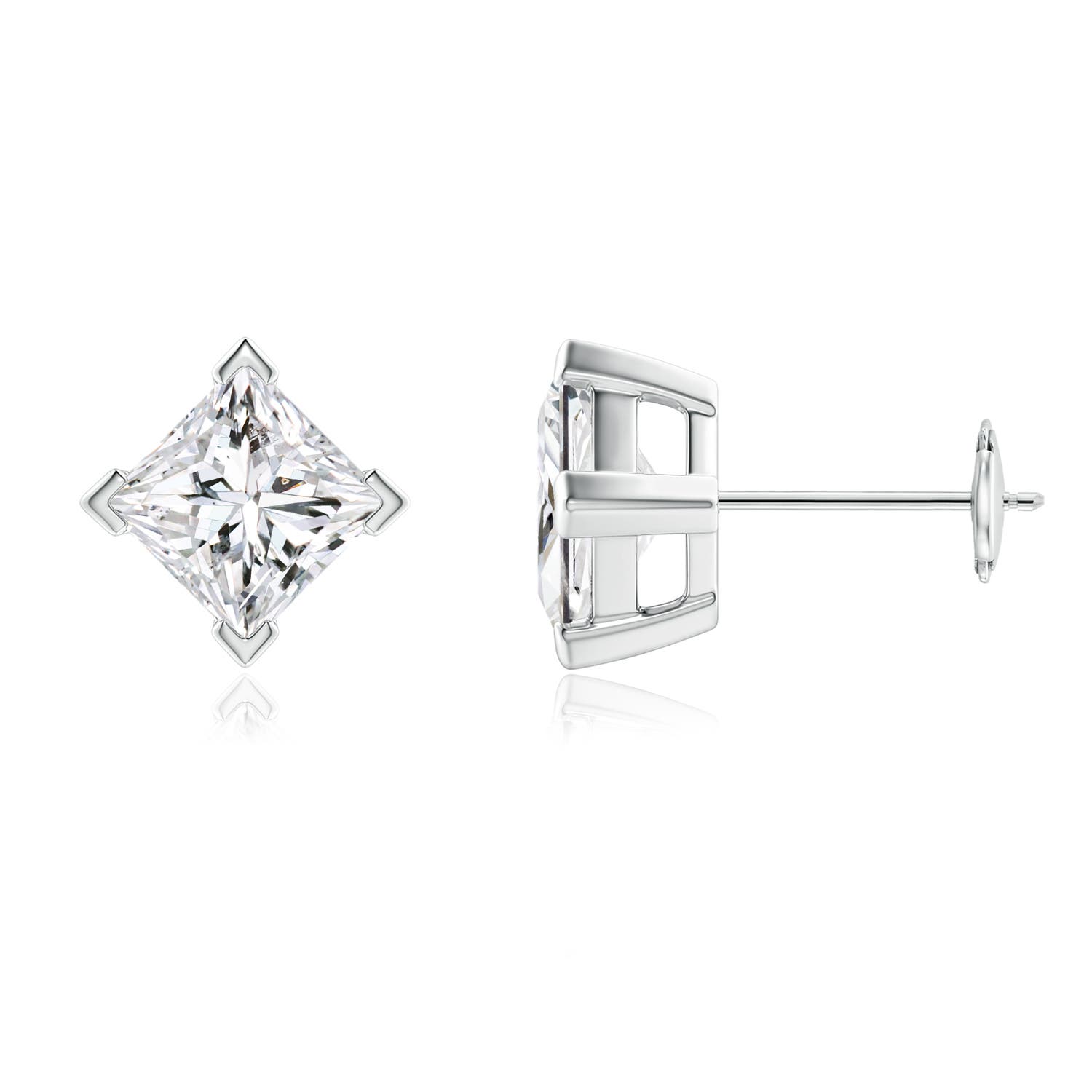 Princess-Cut Diamond Stud Earrings
