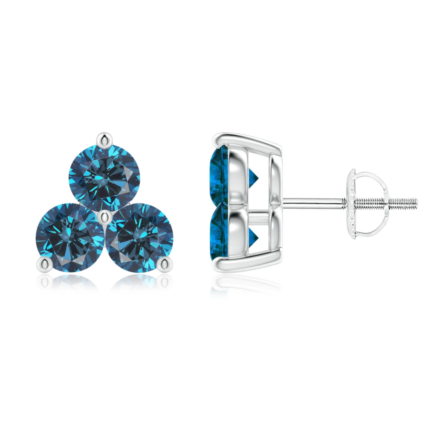 three stone stud earrings