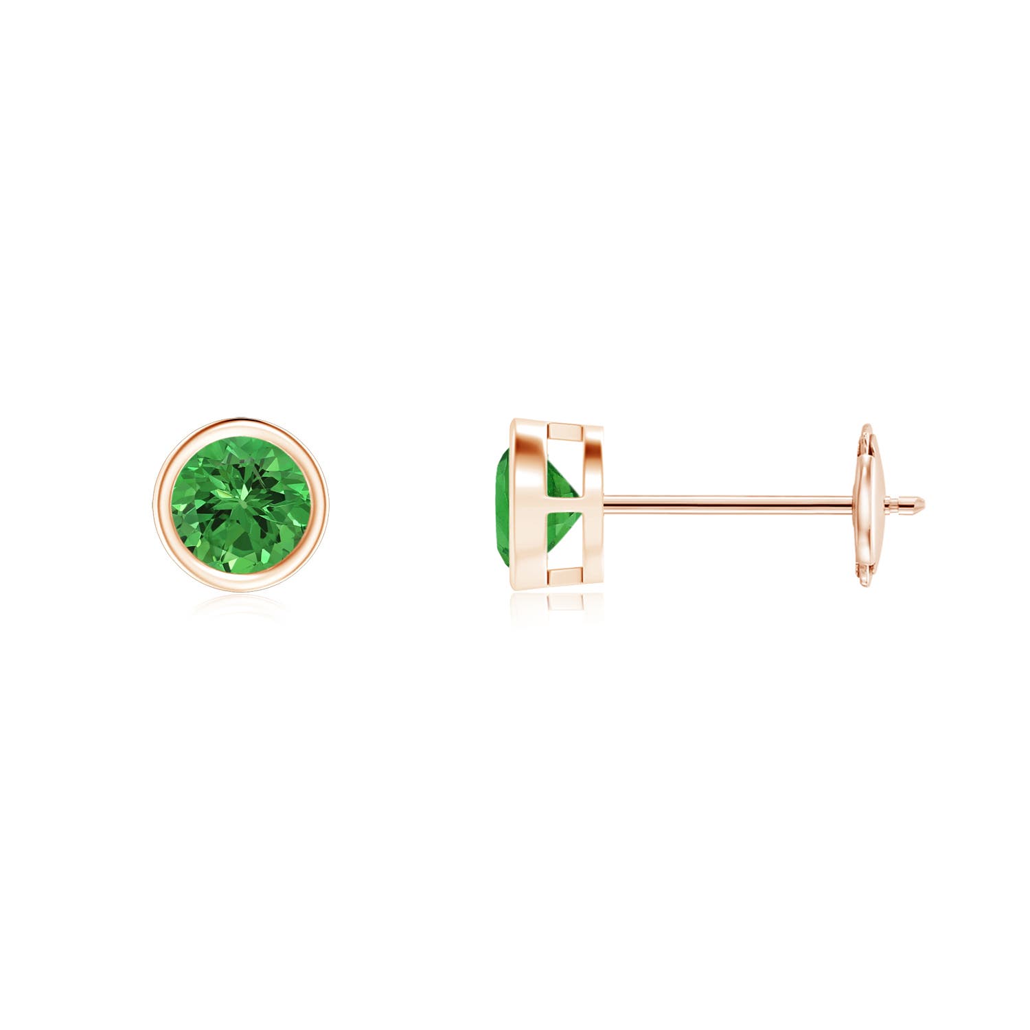 Bezel-Set Tsavorite Solitaire Stud Earrings