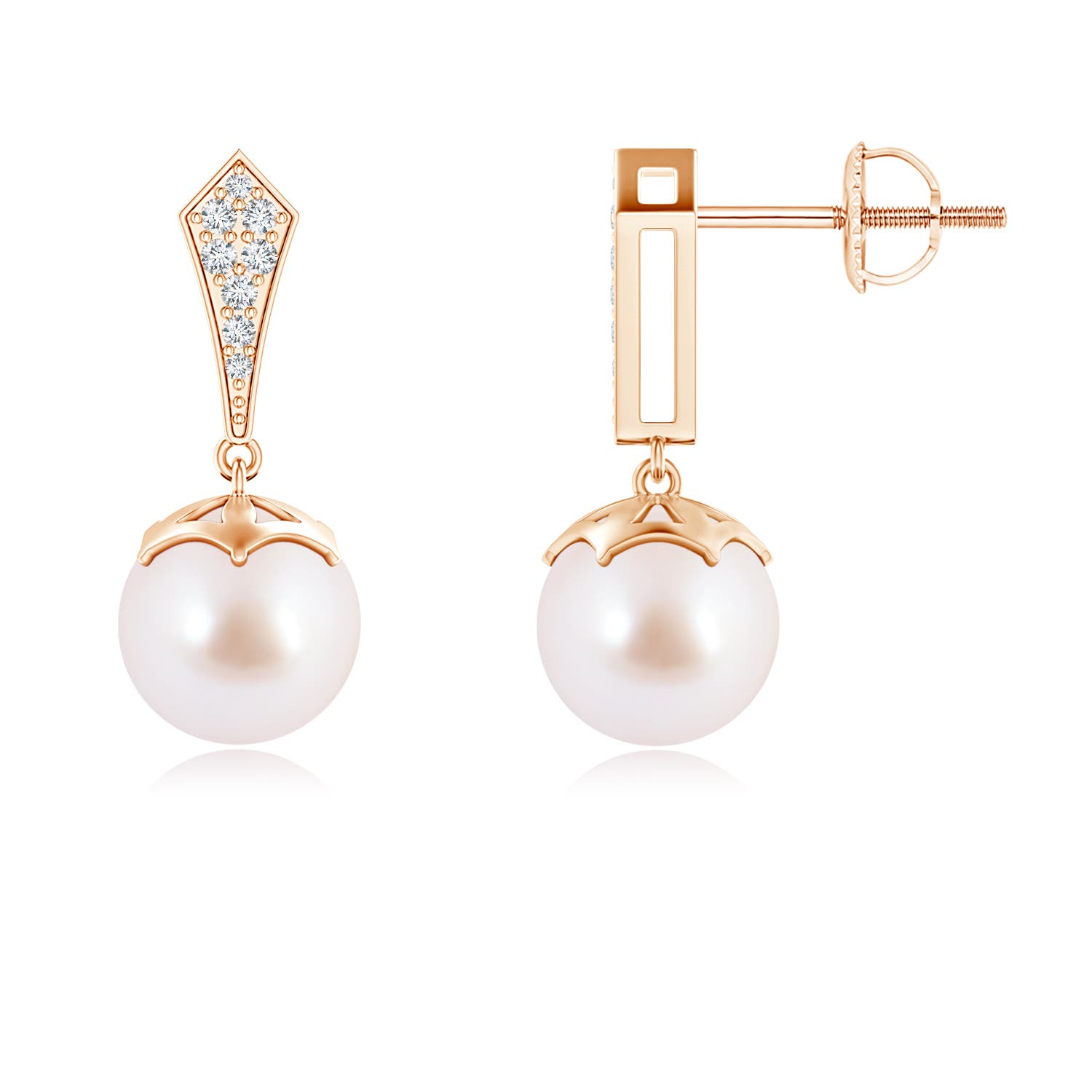 Japanese Akoya Pearl Dangle Earrings 