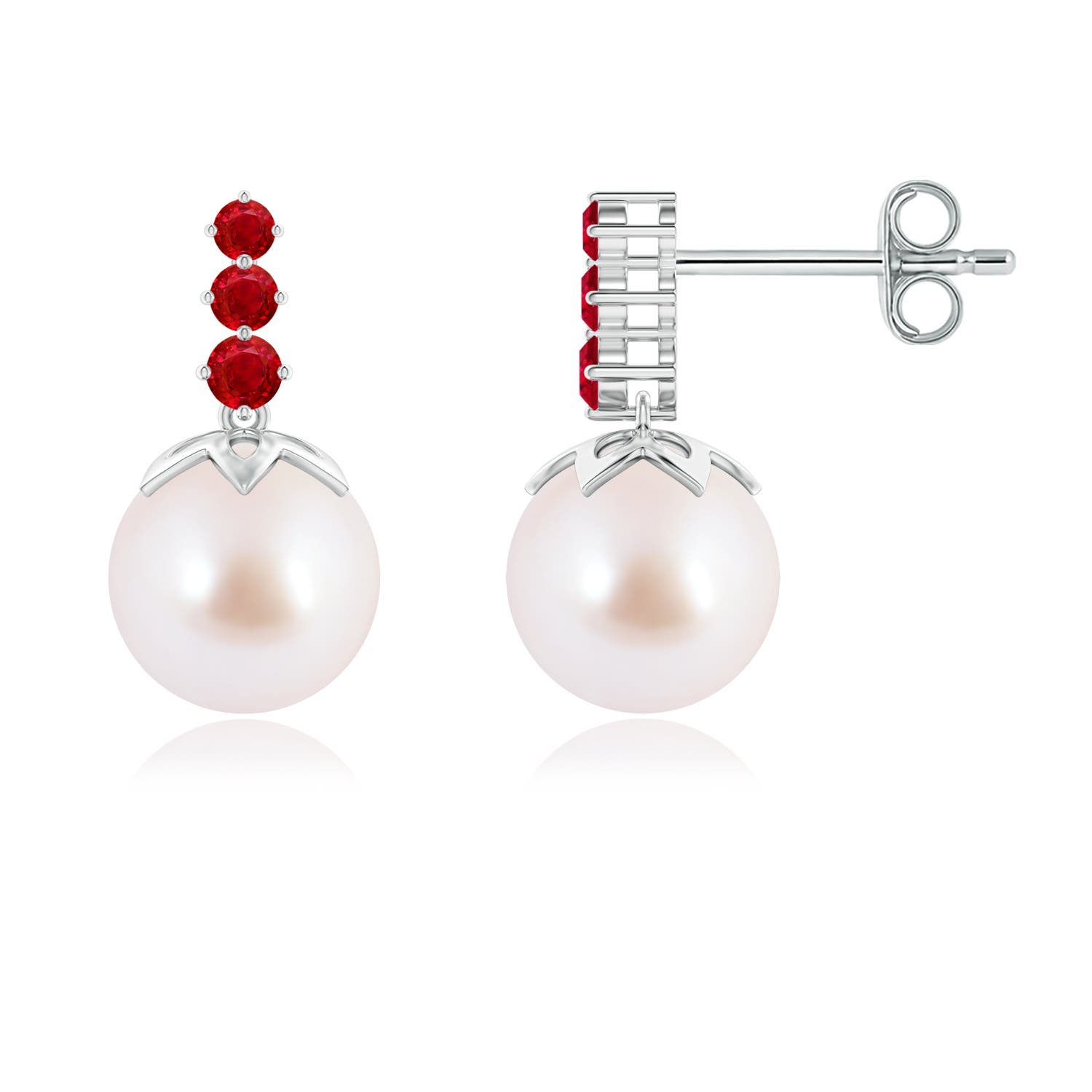 Japanese Akoya Pearl Earrings with 