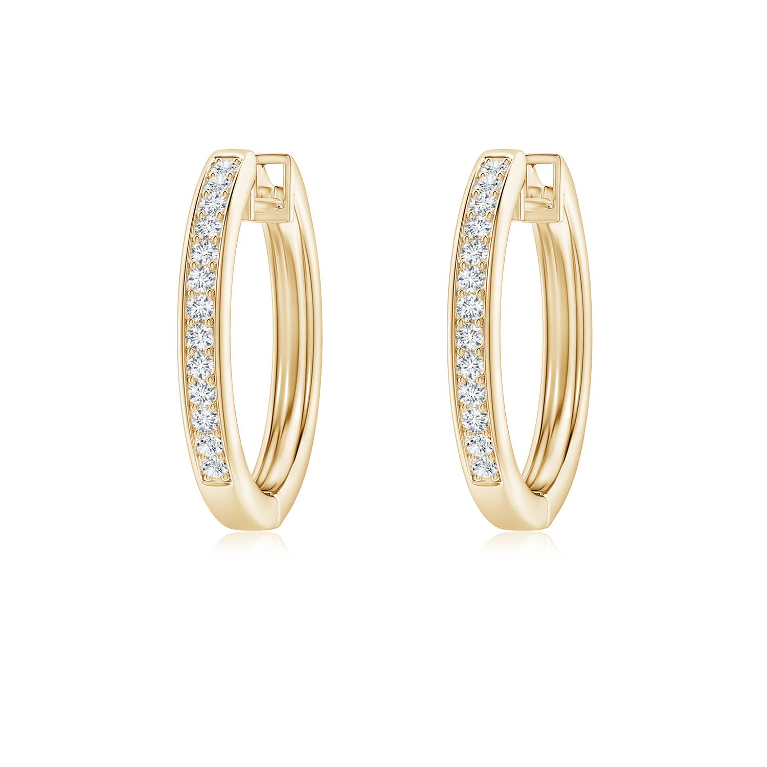 PavéSet Diamond Hinged Hoop Earrings Angara