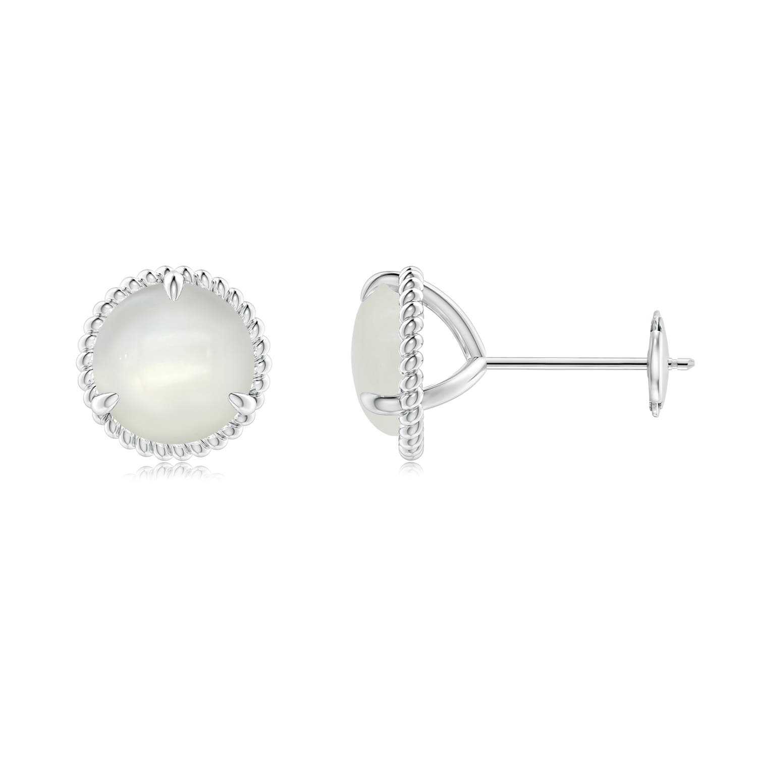 Rope Framed Claw-Set Moonstone Martini Stud Earrings