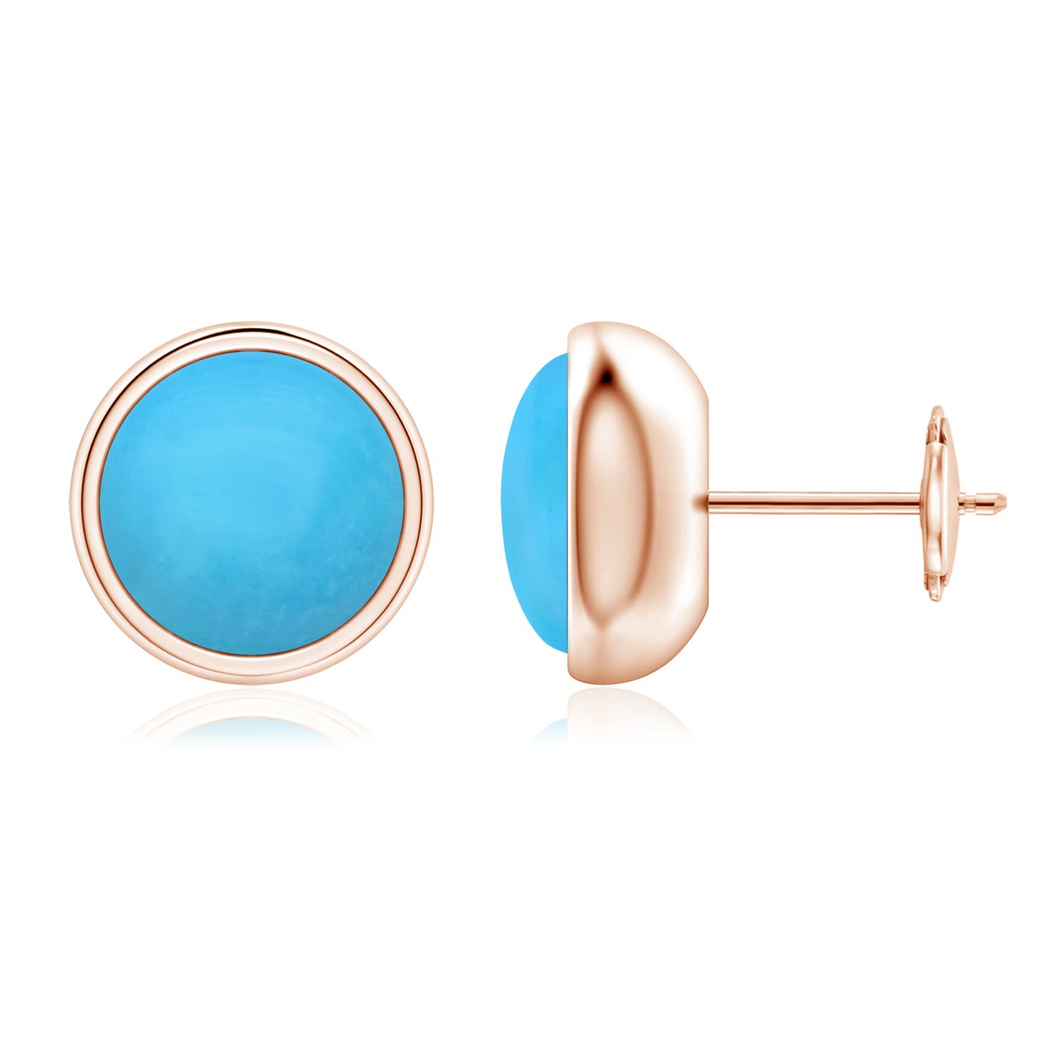 Bezel Set Turquoise Solitaire Stud Earrings