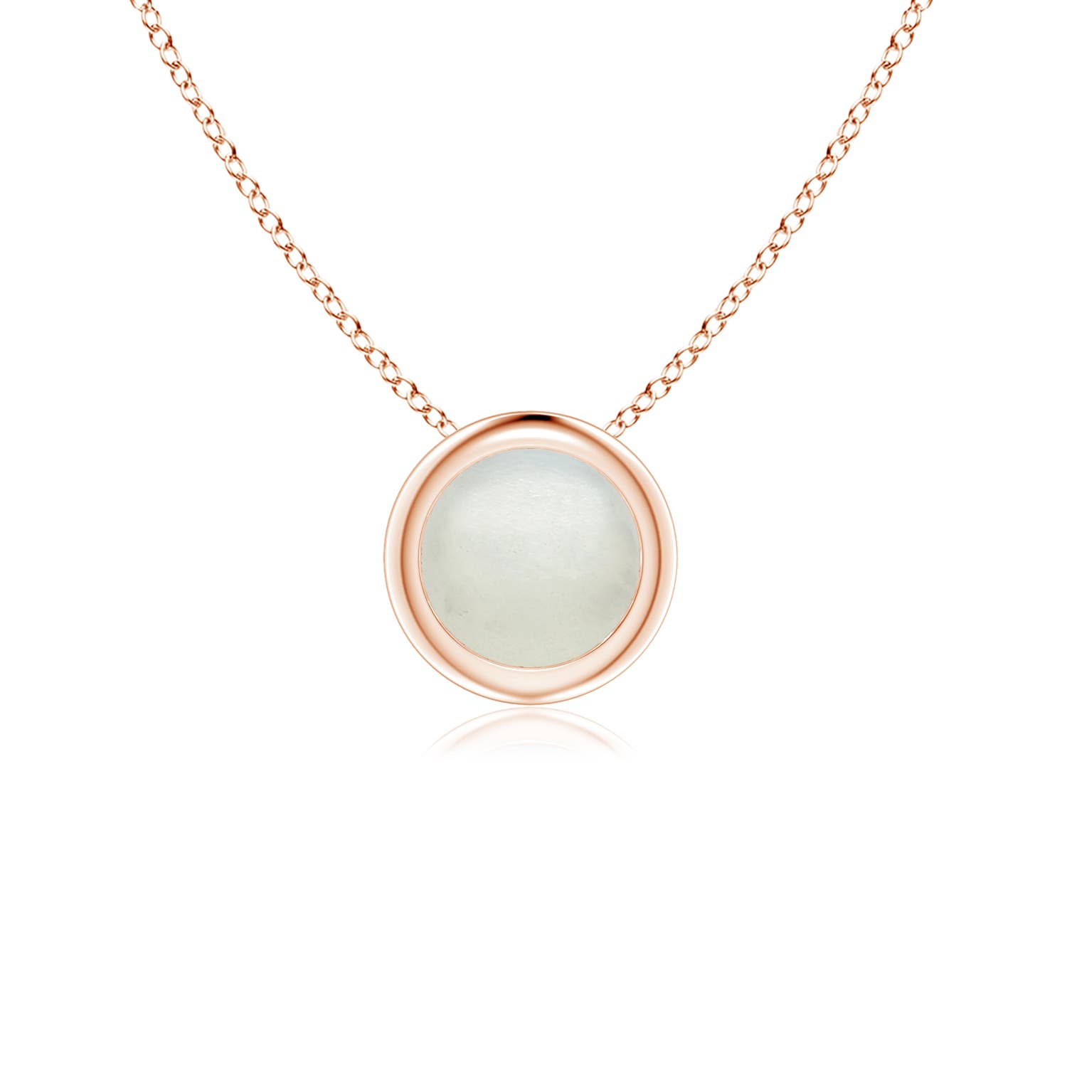 Bezel-Set Round Moonstone Solitaire Pendant