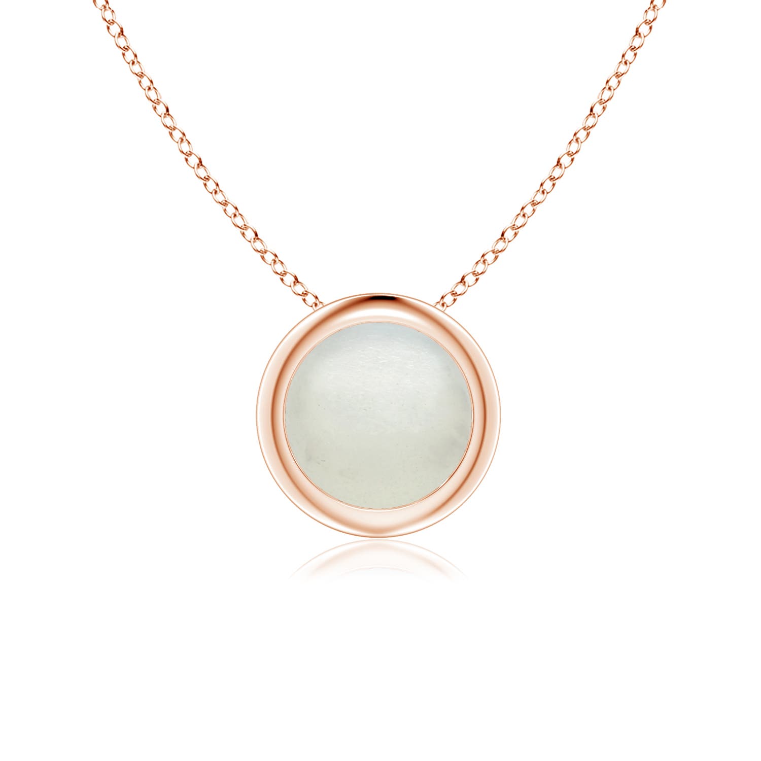 Bezel-Set Round Moonstone Solitaire Pendant