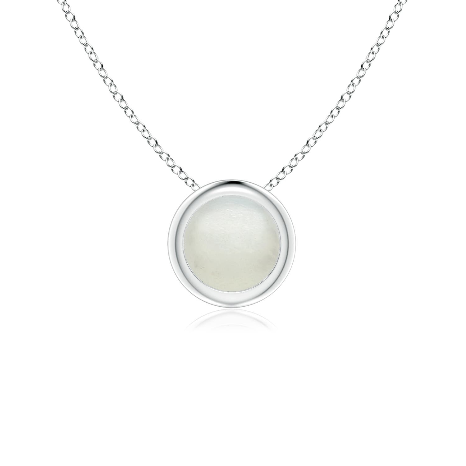 Bezel-Set Round Moonstone Solitaire Pendant