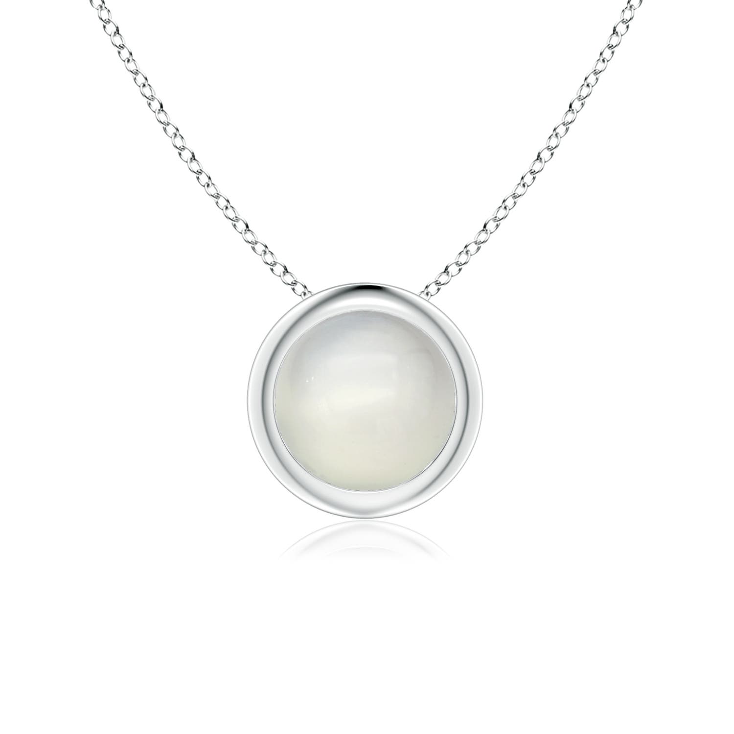 Bezel-Set Round Moonstone Solitaire Pendant