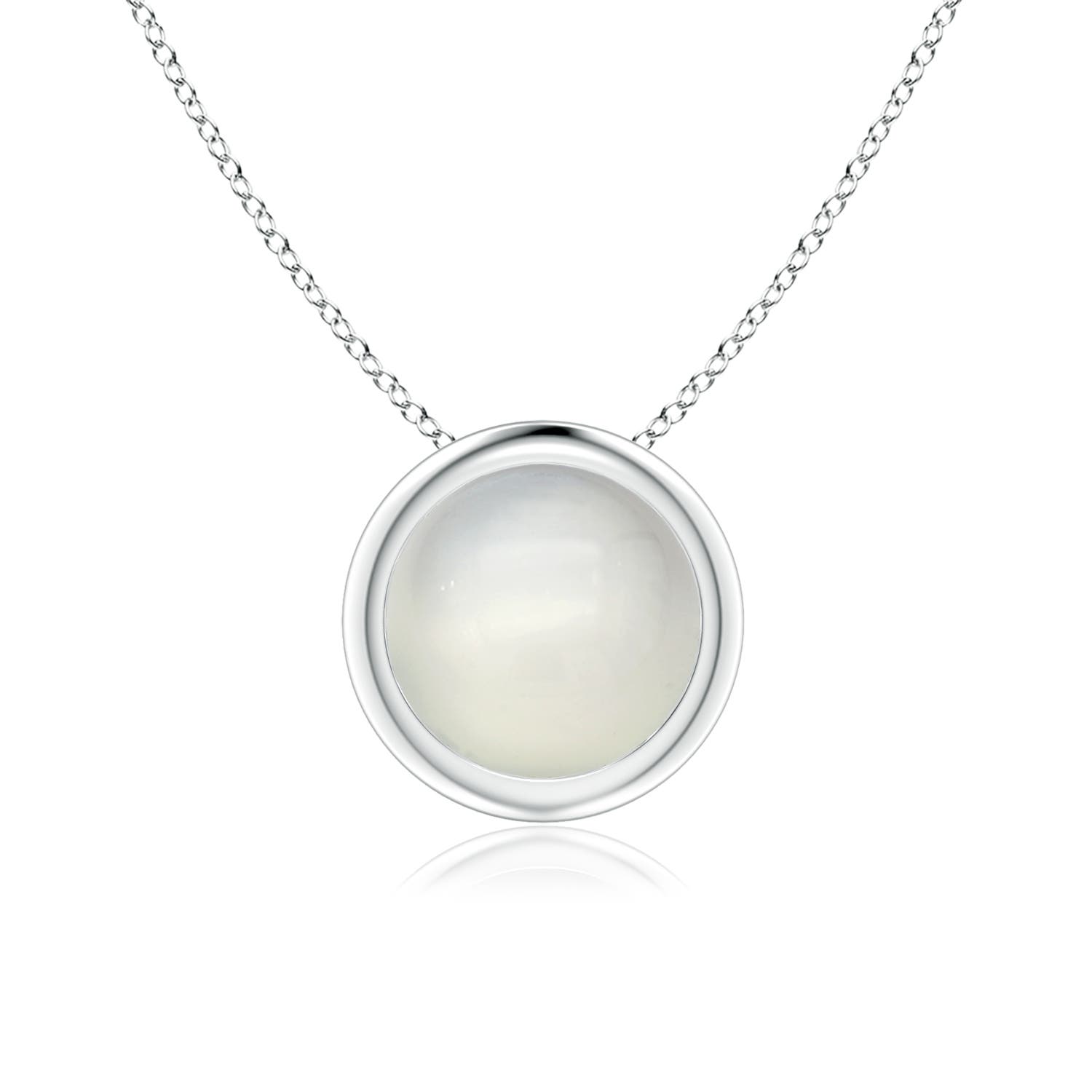 Bezel-Set Round Moonstone Solitaire Pendant