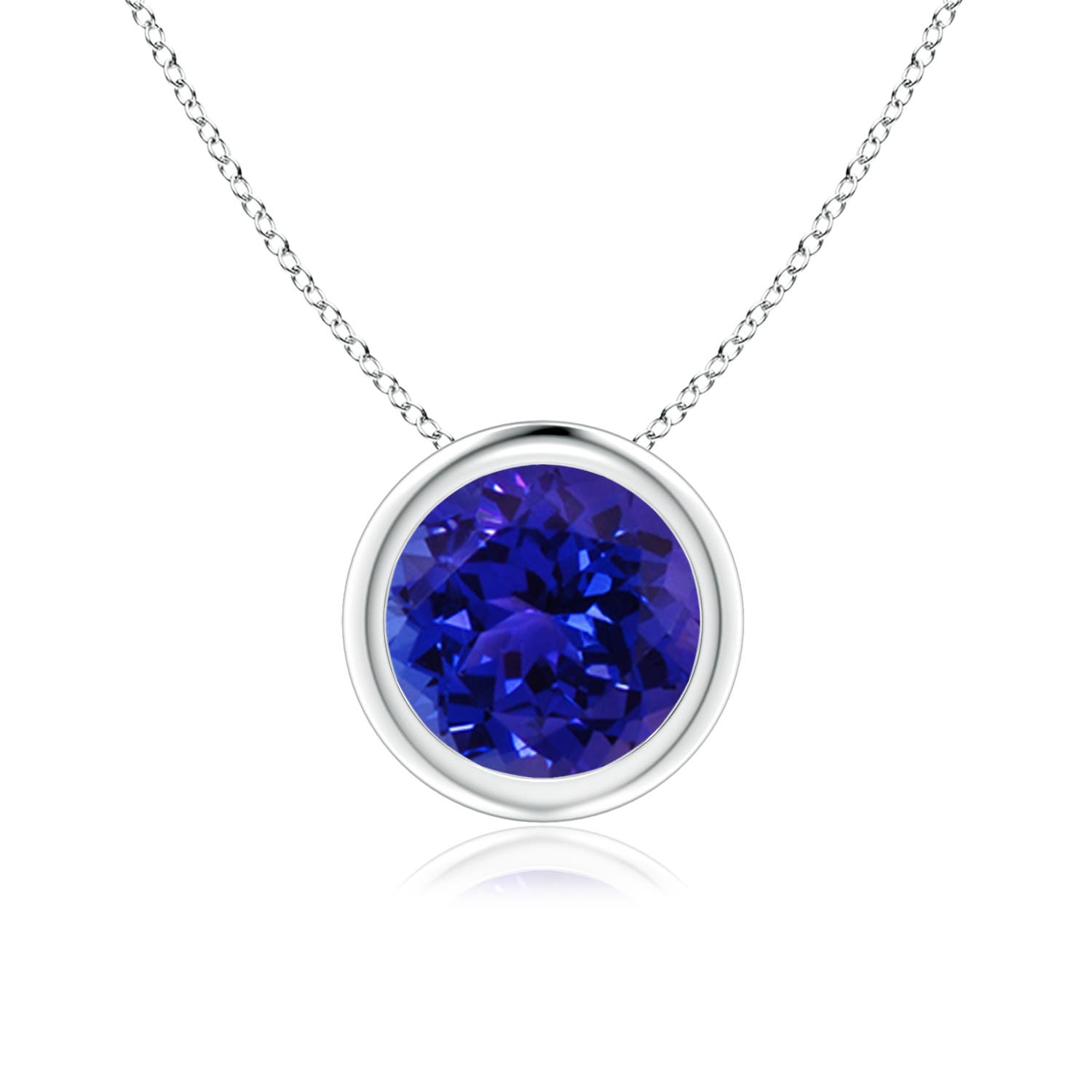 Bezel-Set Round Tanzanite Solitaire Pendant