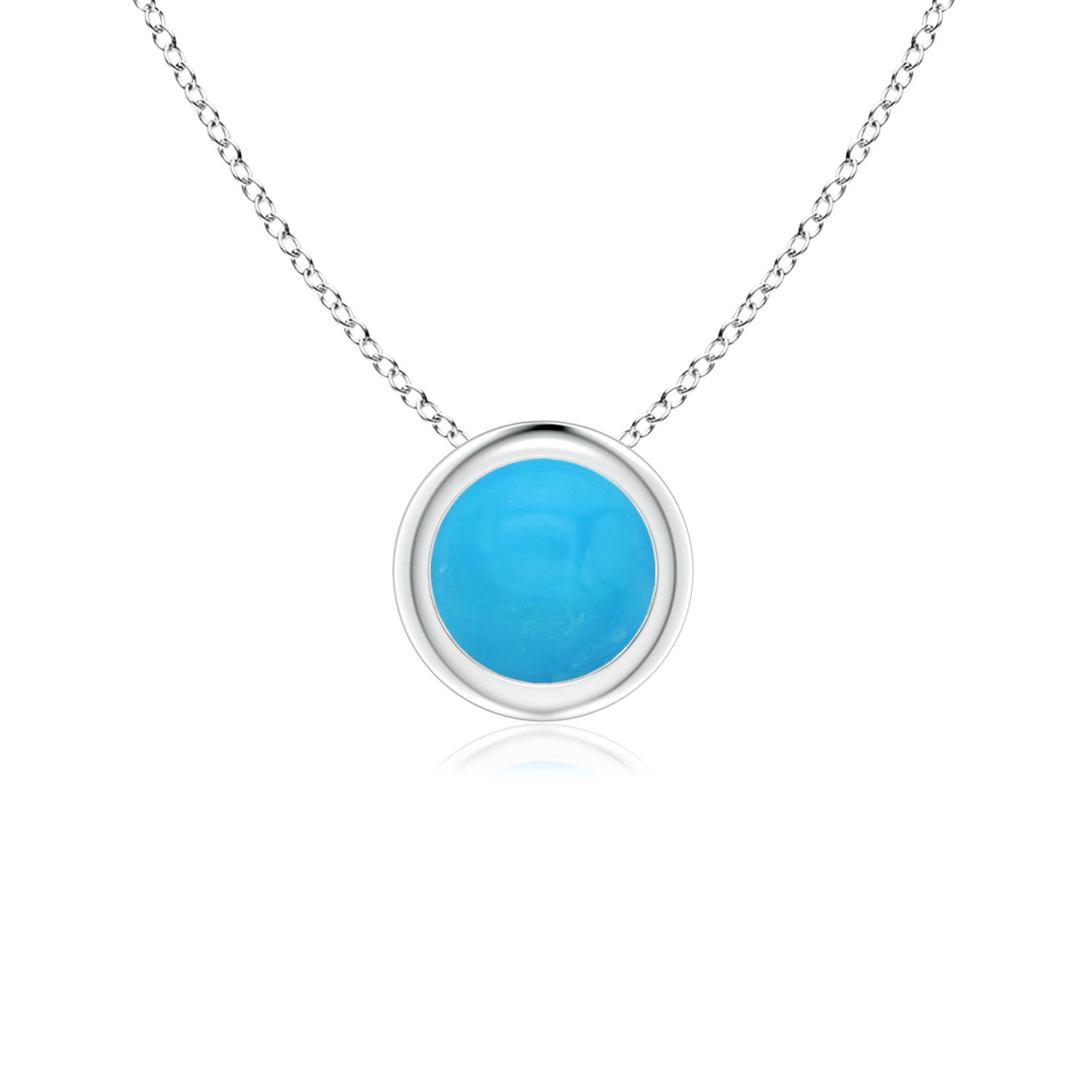Bezel-Set Round Turquoise Solitaire Pendant