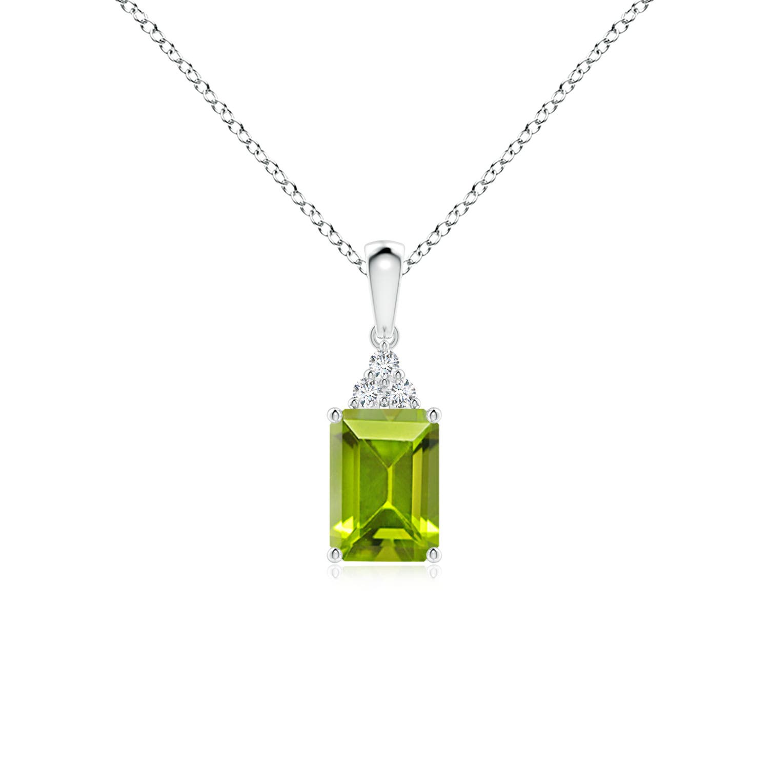 Emerald-Cut Peridot Pendant with 