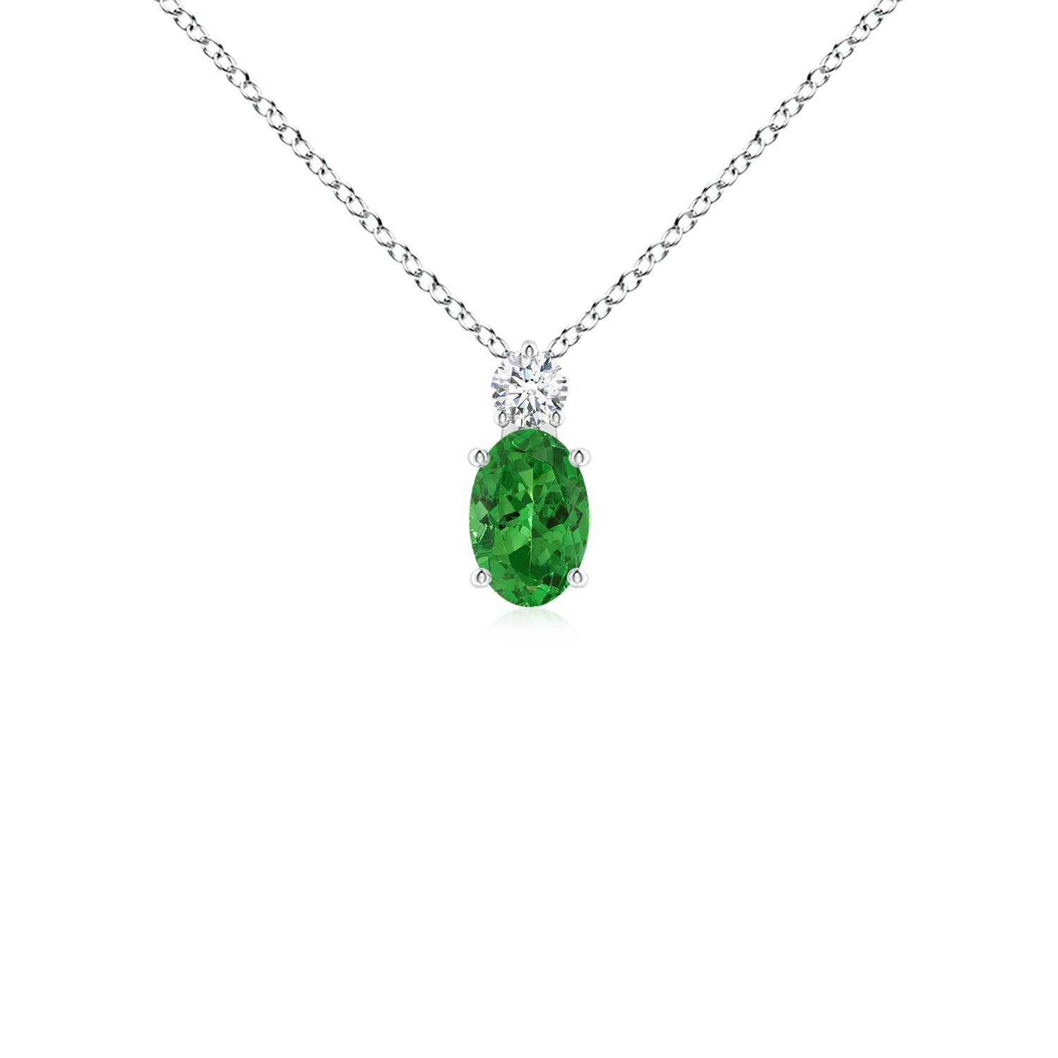 Oval Tsavorite Solitaire Pendant 
