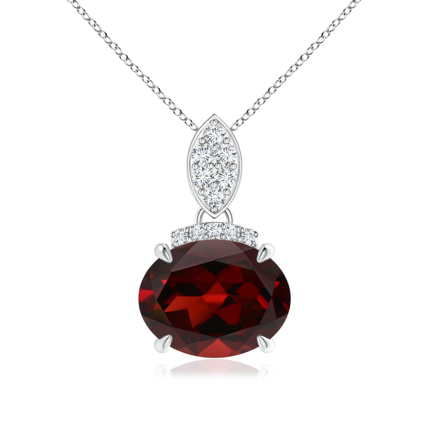 Rope Framed Claw-Set Natural Garnet Solitaire Dangle Pendant