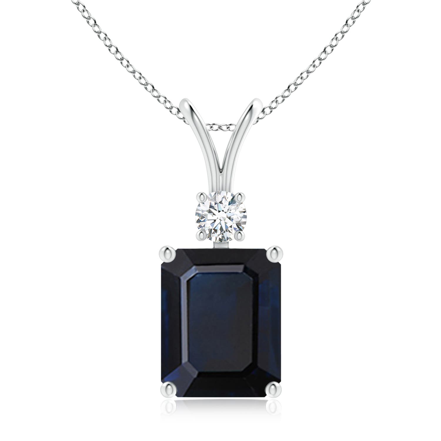 Emerald Cut Gia Certified Sapphire Pendant With Diamond Sp0810sd H Wg A 13 82x9 94x6 70 Jpg