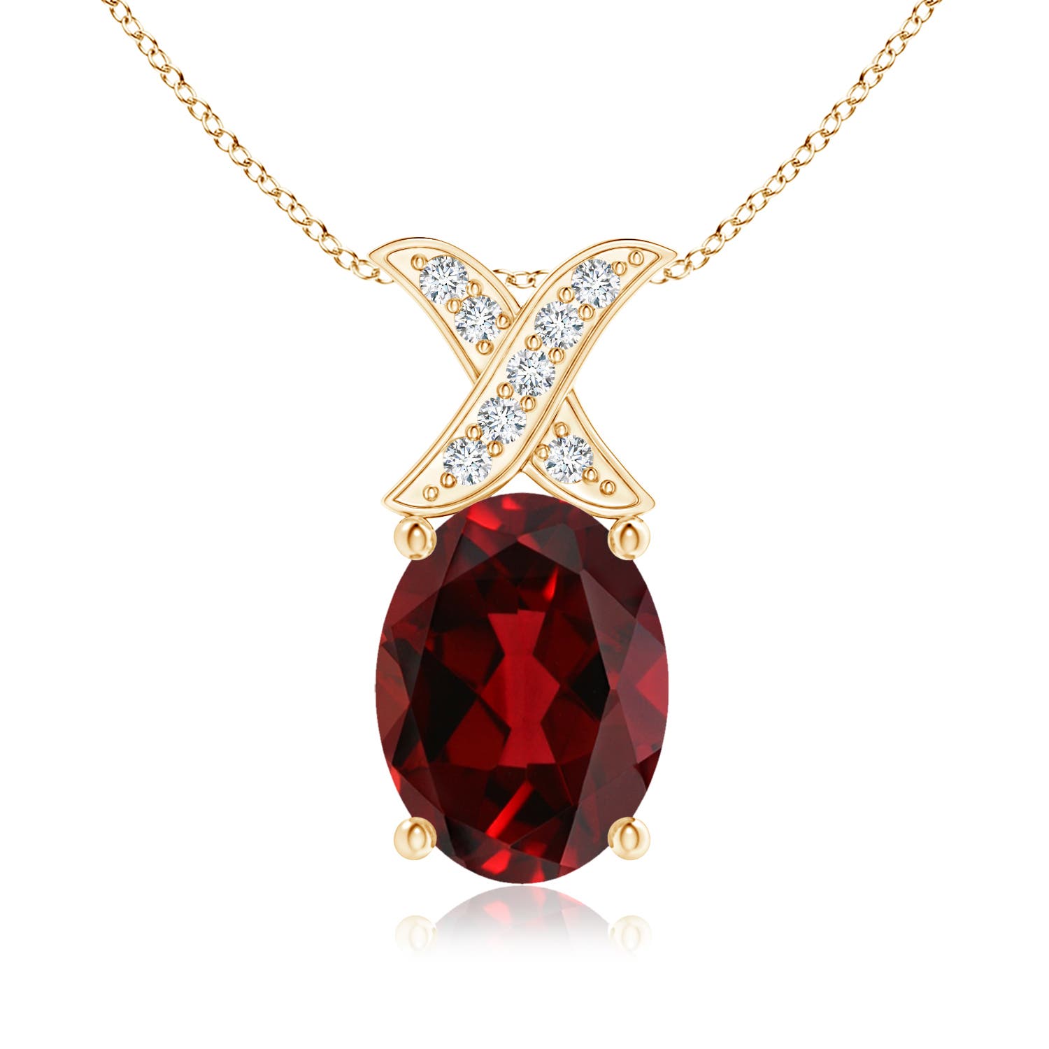 Oval XO Pendant with Diamonds Angara